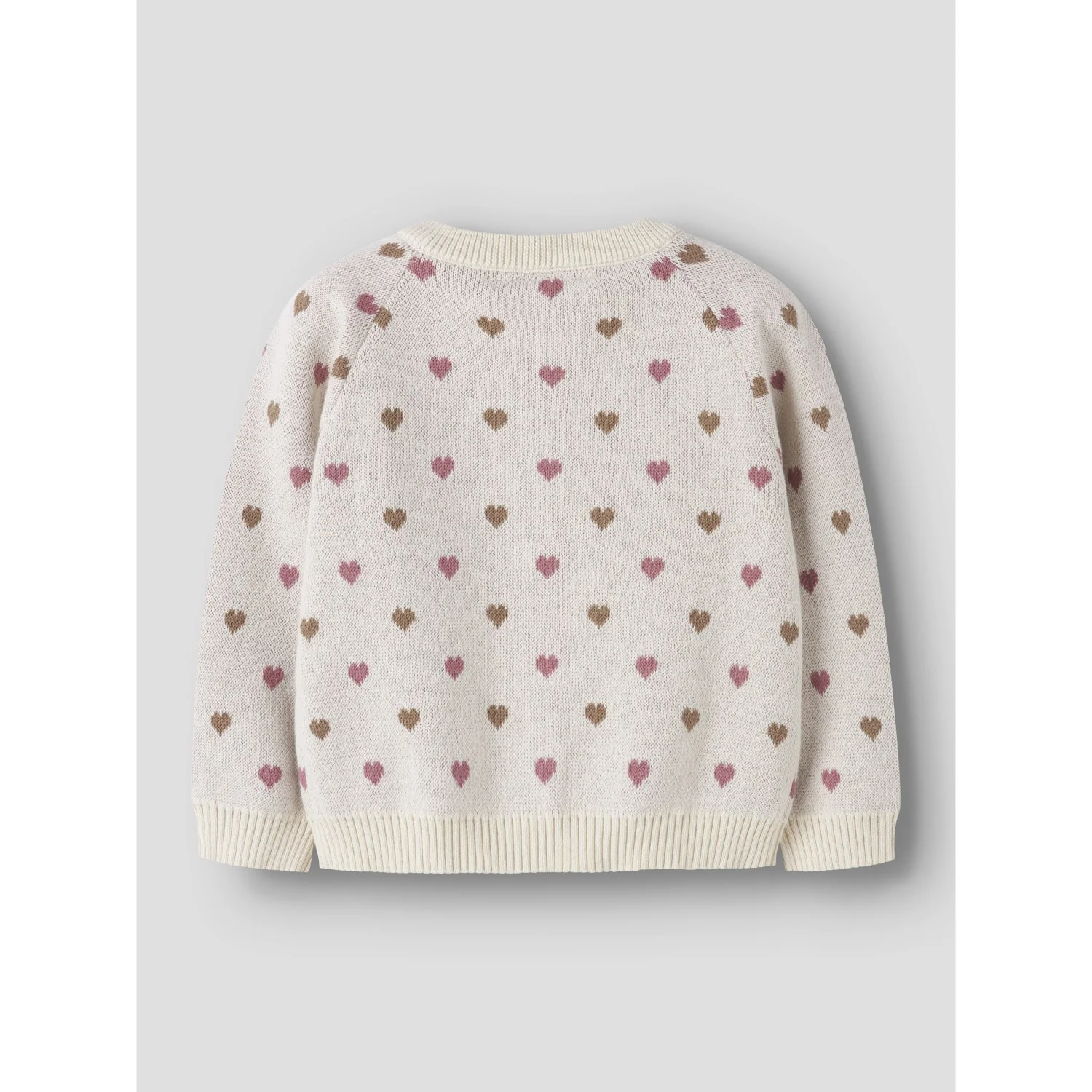Lil'Atelier Turtledove Sepia Tint Nmfsaran Ls Knit Card Heart Lil - Image 4