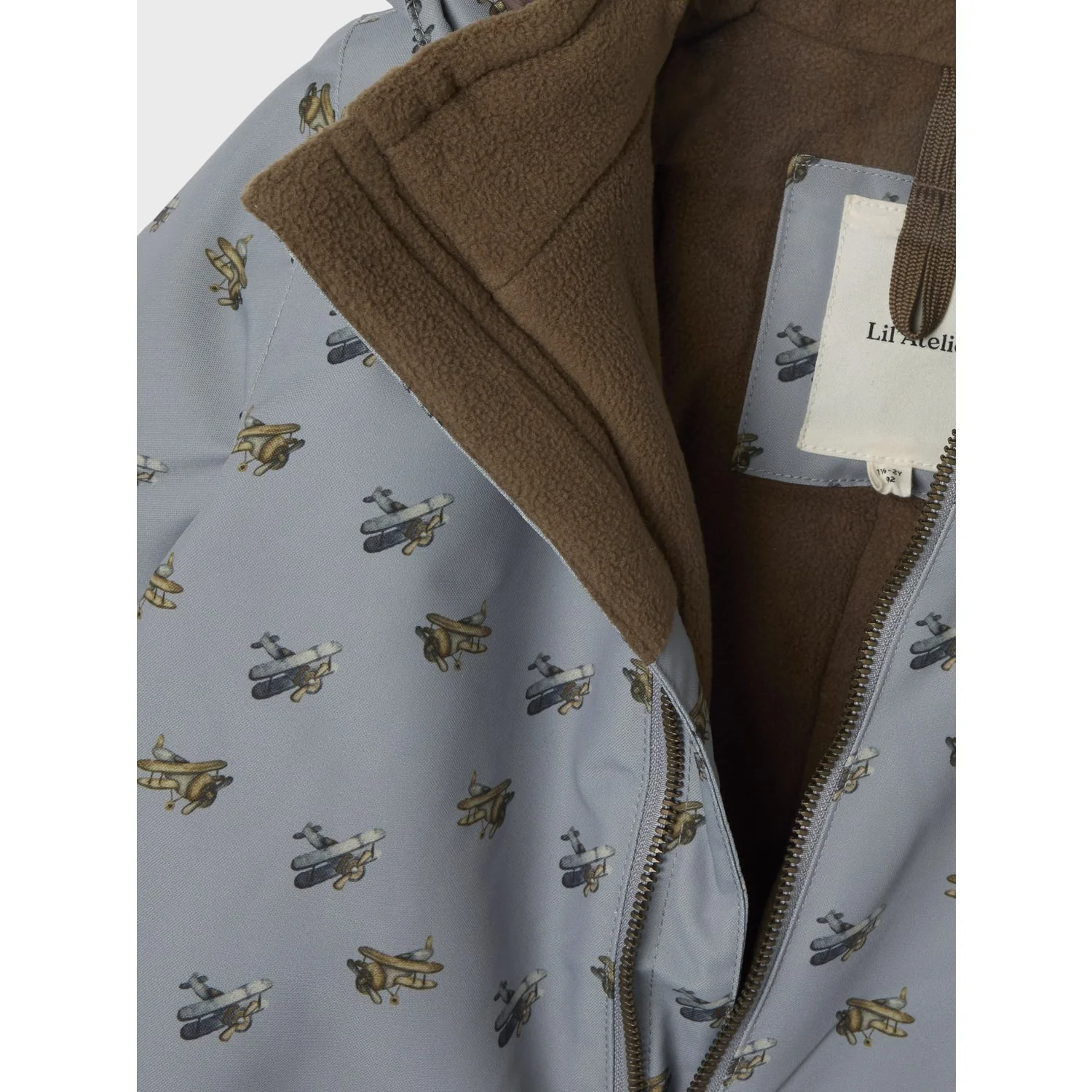 Lil'Atelier Ultimate Grey Airplanes Nmmlasnow10 Snowsuit Aop Fo Lil - Image 2