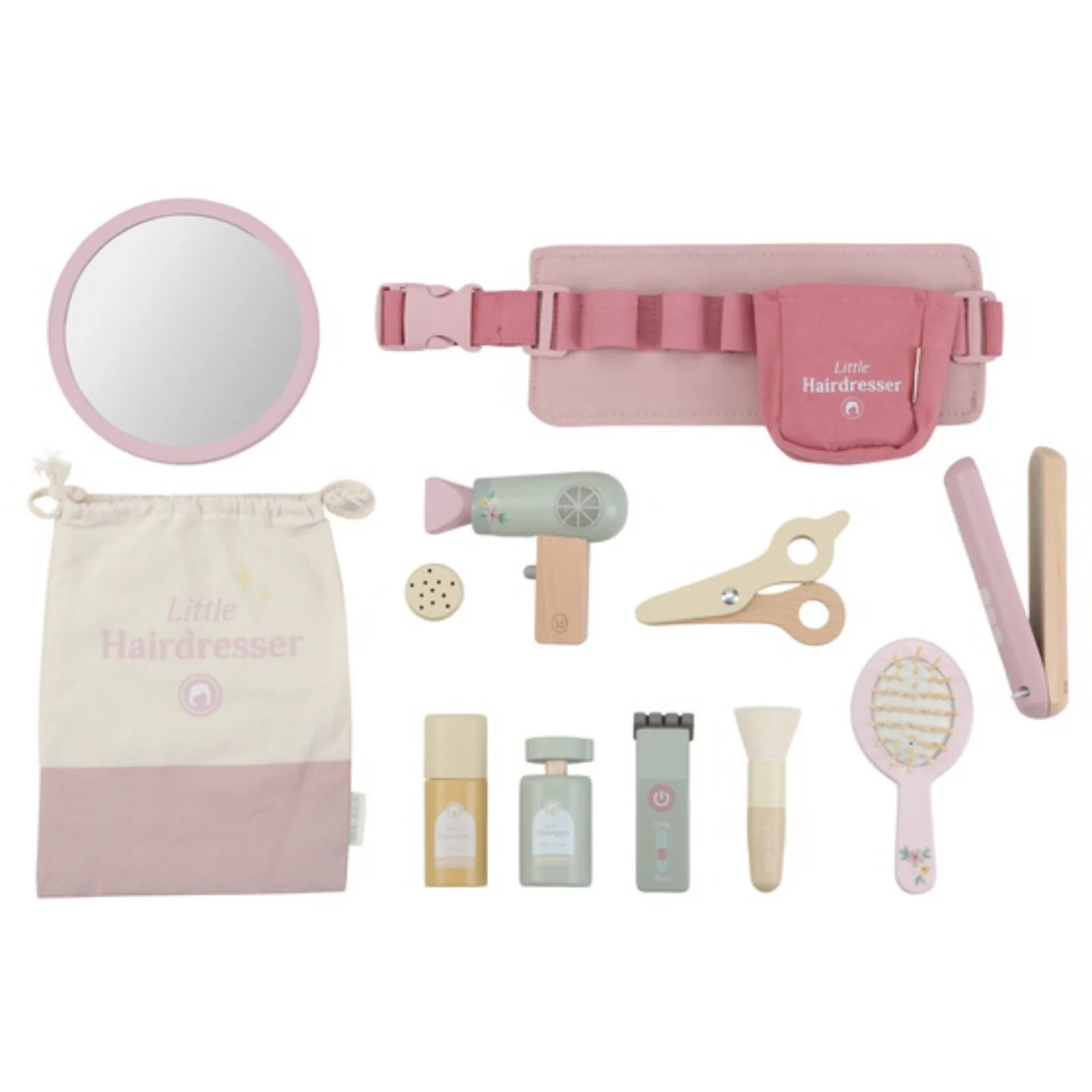 Little Dutch Pink Wooden Barber Set - Image 4