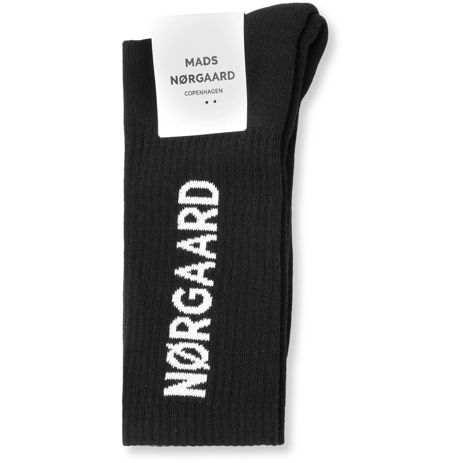Mads Nørgaard Black Cotton Tennis MN Classic Sock - Image 2