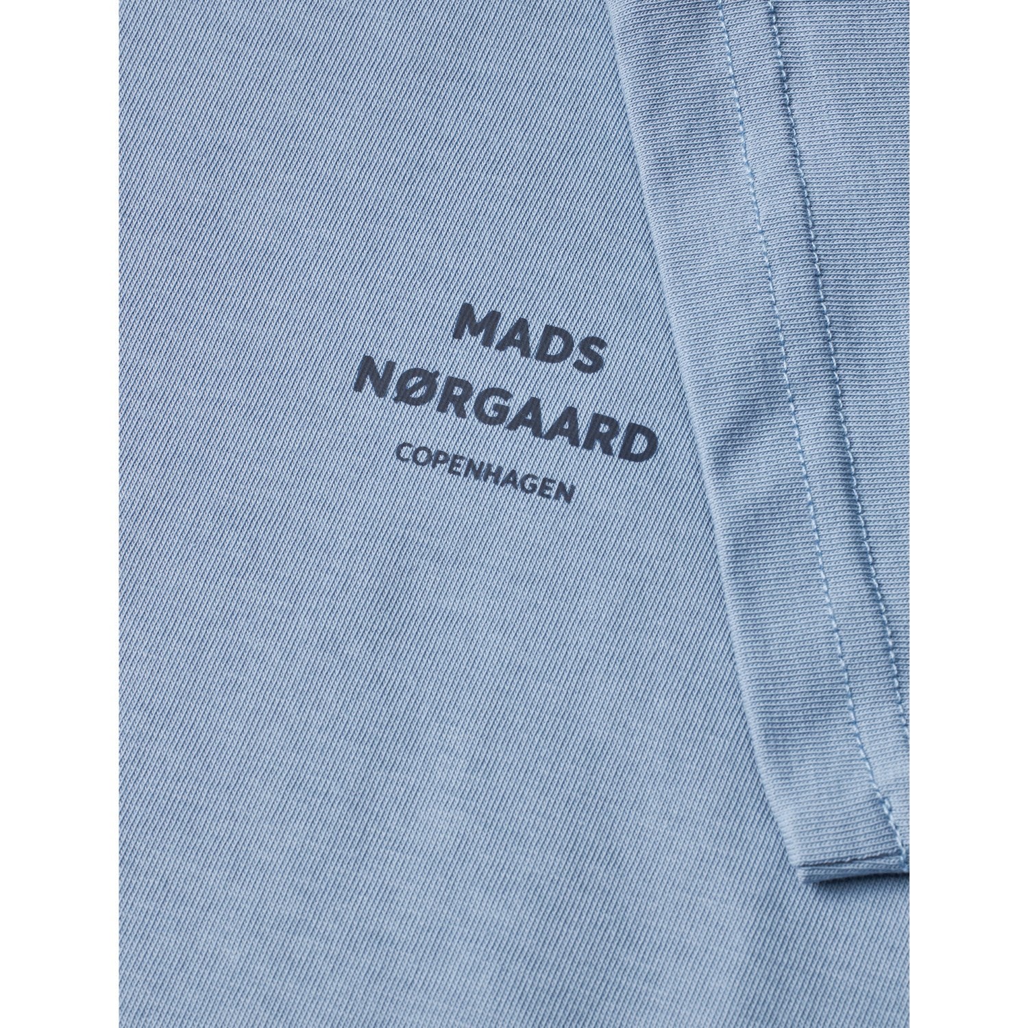 Mads Nørgaard Faded Denim Printed Logo Thorlino Tee - Image 2