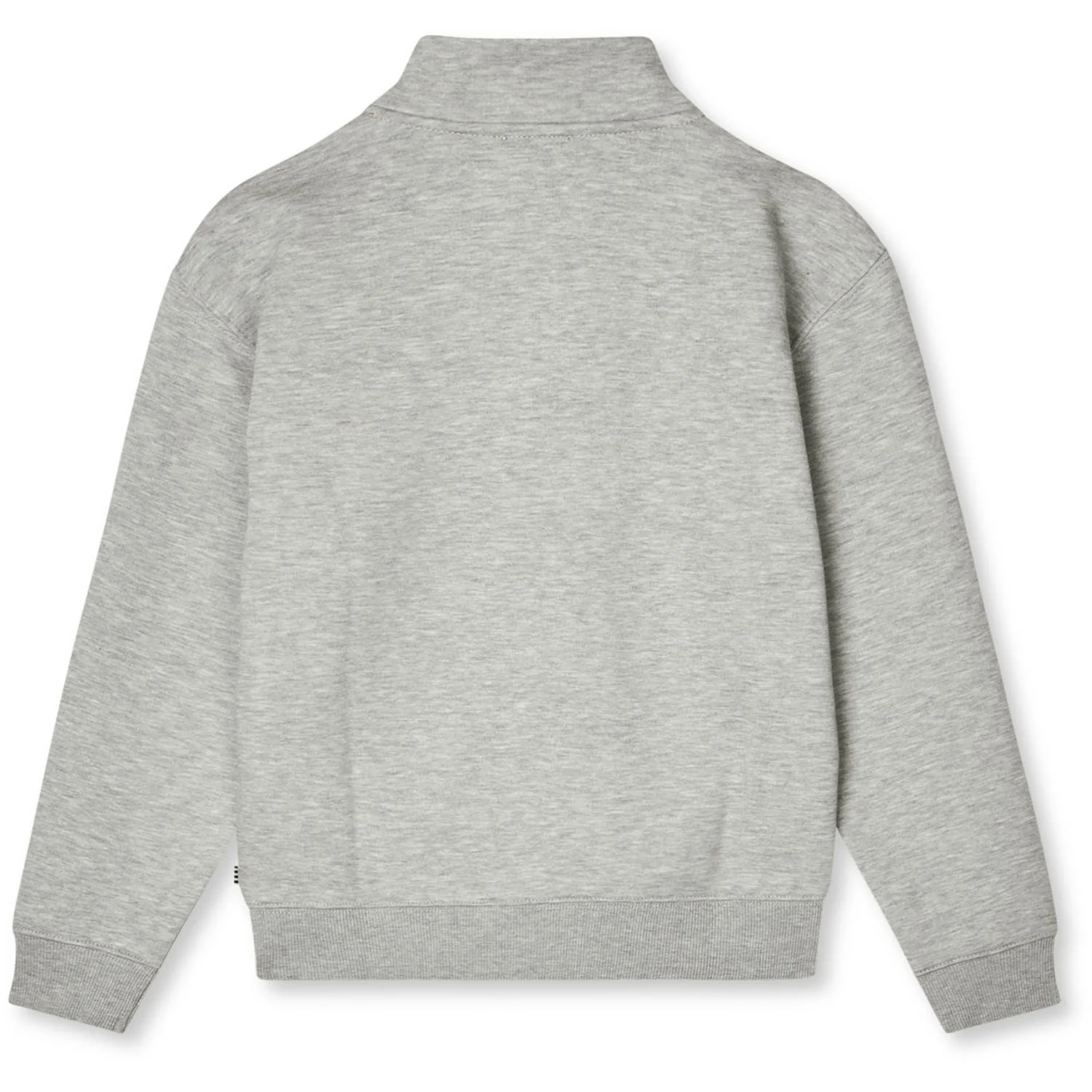 Mads Nørgaard Grey Melange Mix Sweat Crewie Half Zip Sweatshirt - Image 3