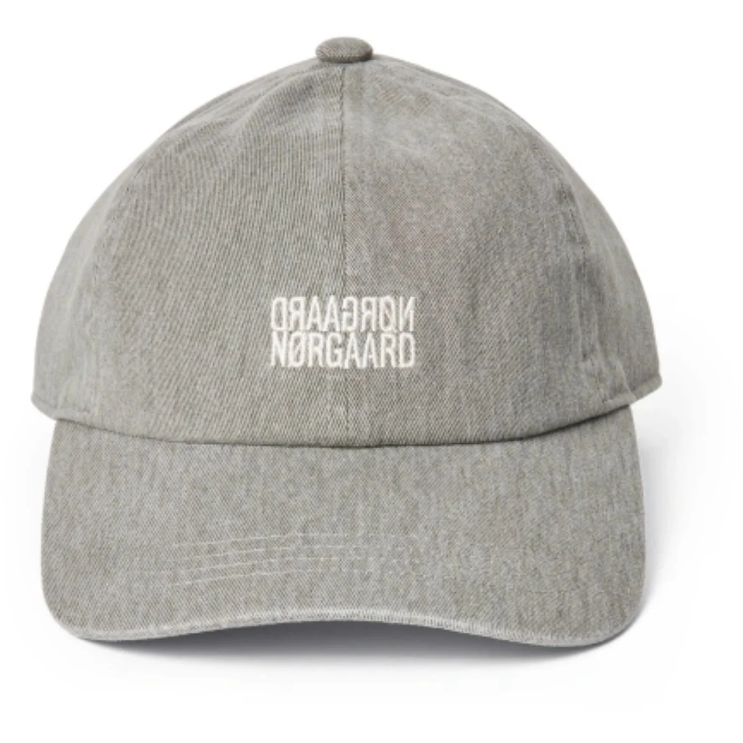 Mads Nørgaard Grey Melange Washed Cotton Twill Mirror Coal Cap
