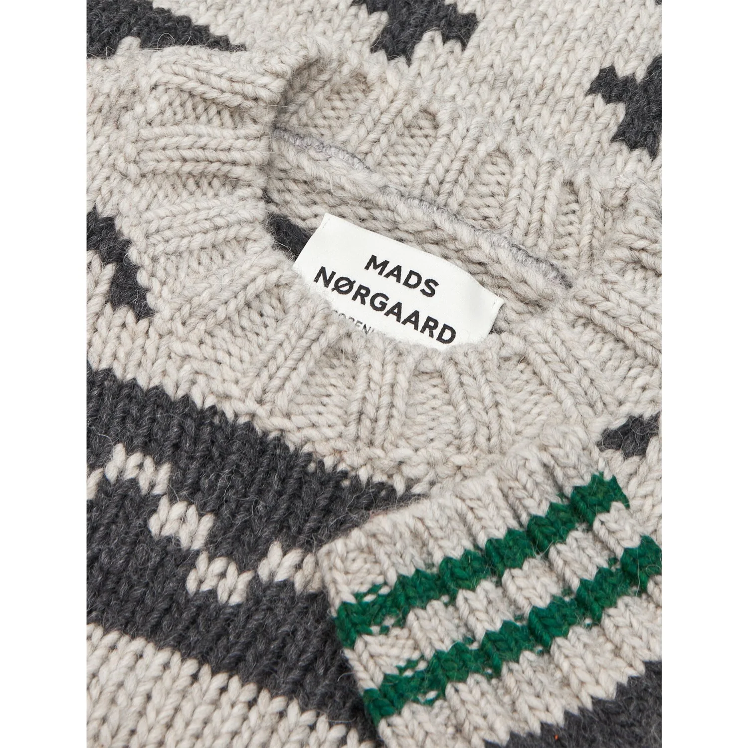 Mads Nørgaard Nature Melange/ Charcoal Melan Crash Keldino Reykavik Sweater - Image 2