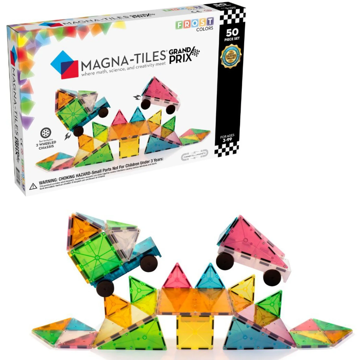 Magna-Tiles® Grand Prix Frost 50 Pcs - Image 3