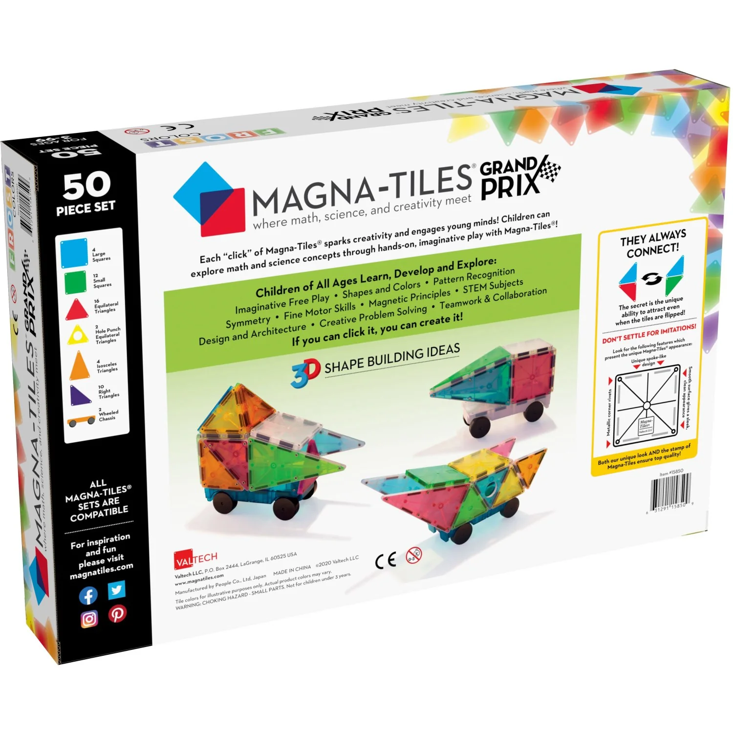 Magna-Tiles® Grand Prix Frost 50 Pcs - Image 8