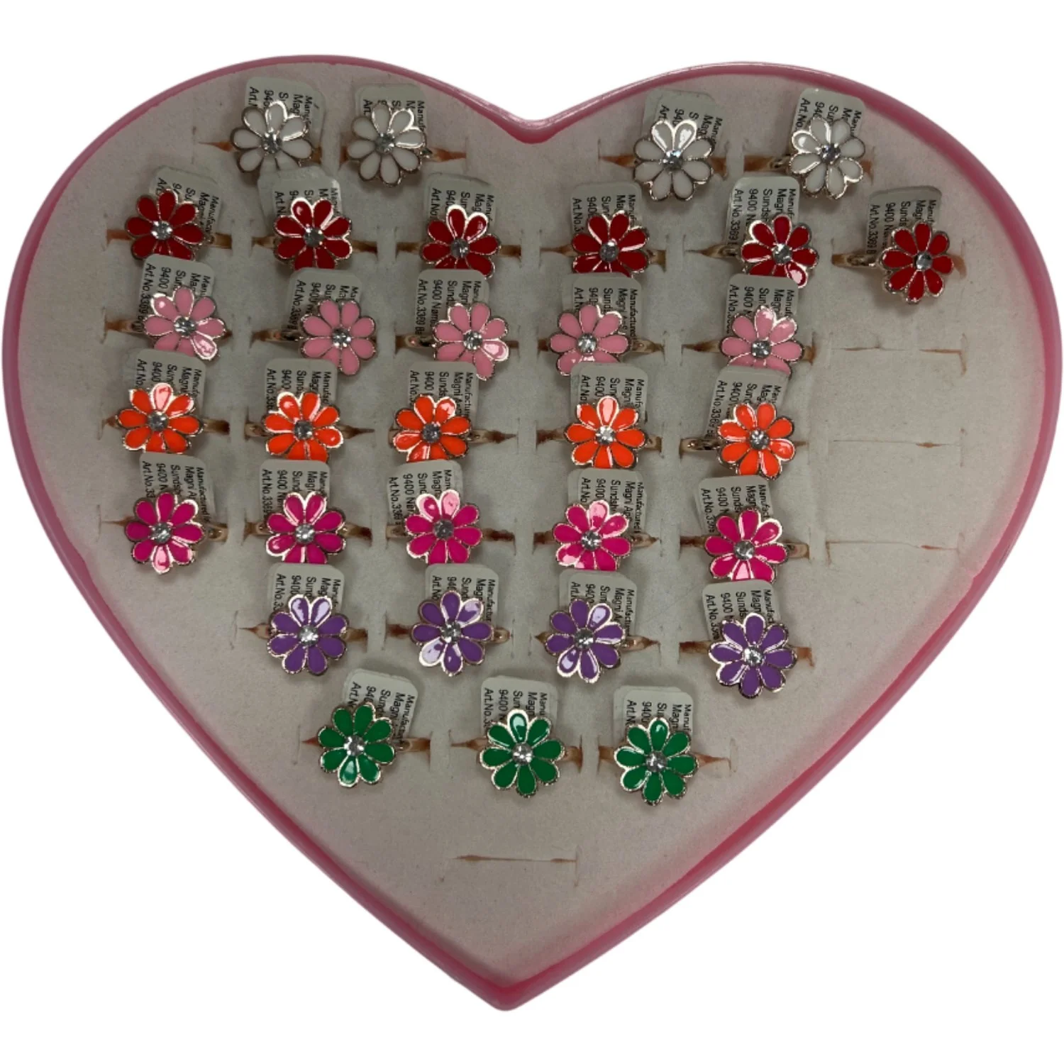 Magni Fingerringe Med Blomster, Nikkelfri, Assorteret - Image 2
