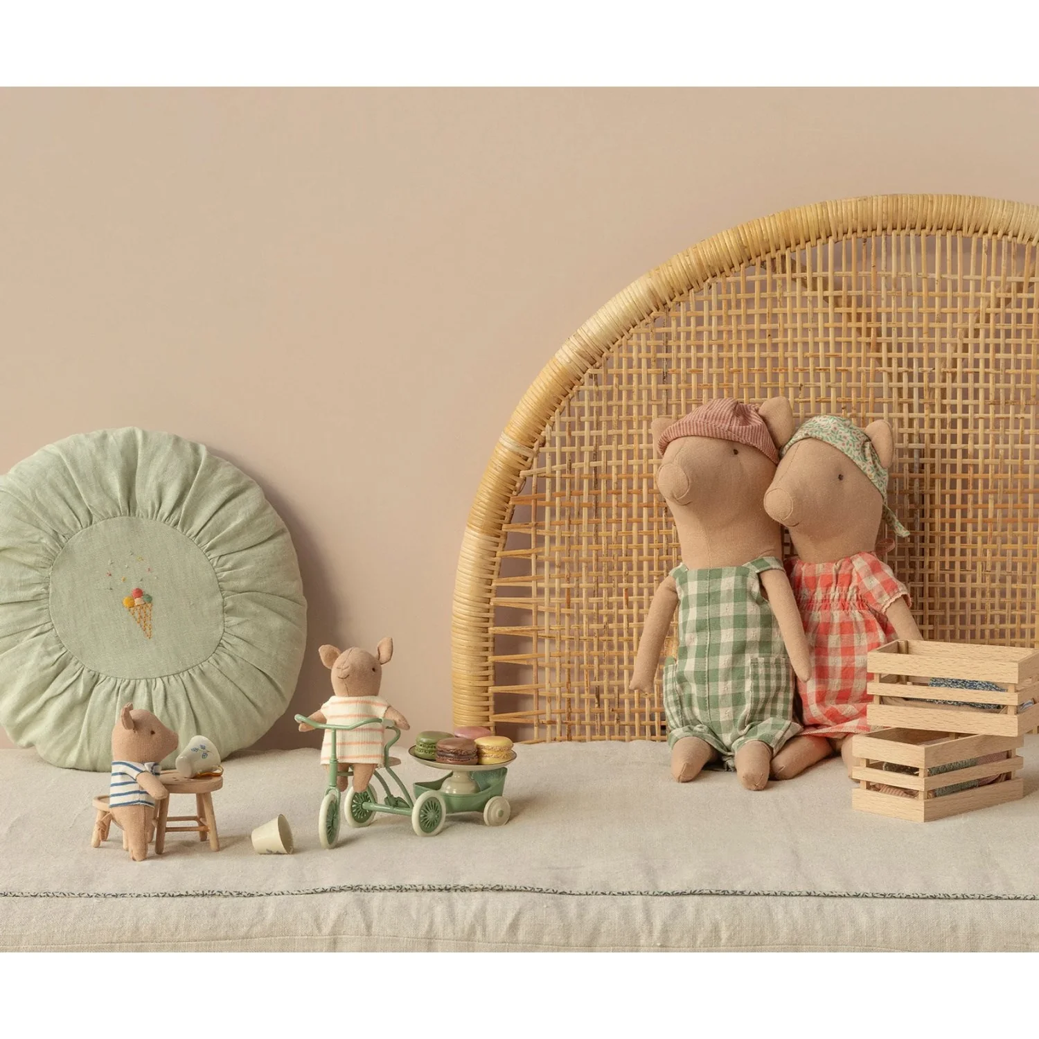 Maileg Pig in Wooden Box, Baby - Boy - Image 3