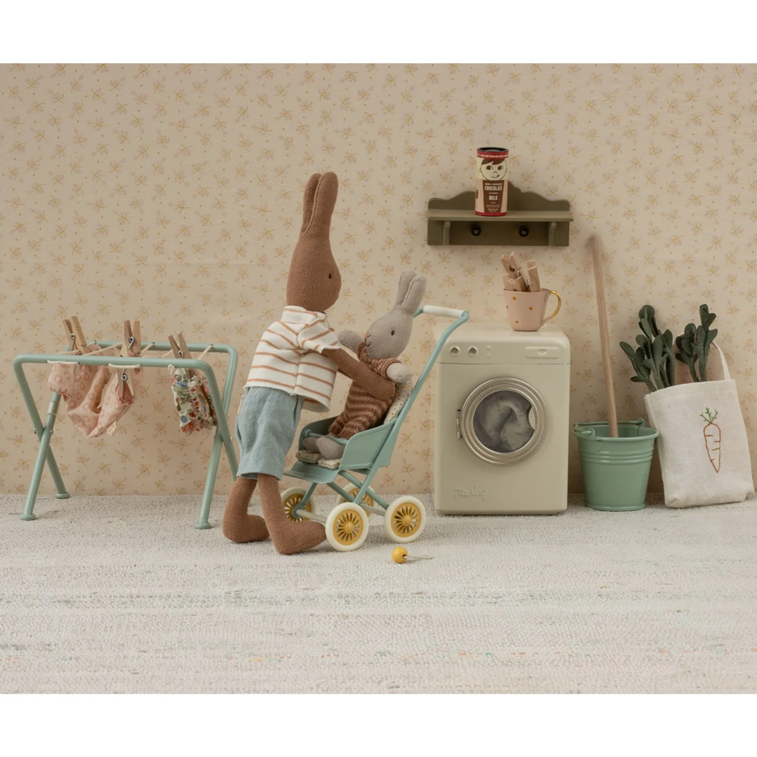 Maileg Stroller, Micro - Mint - Image 3