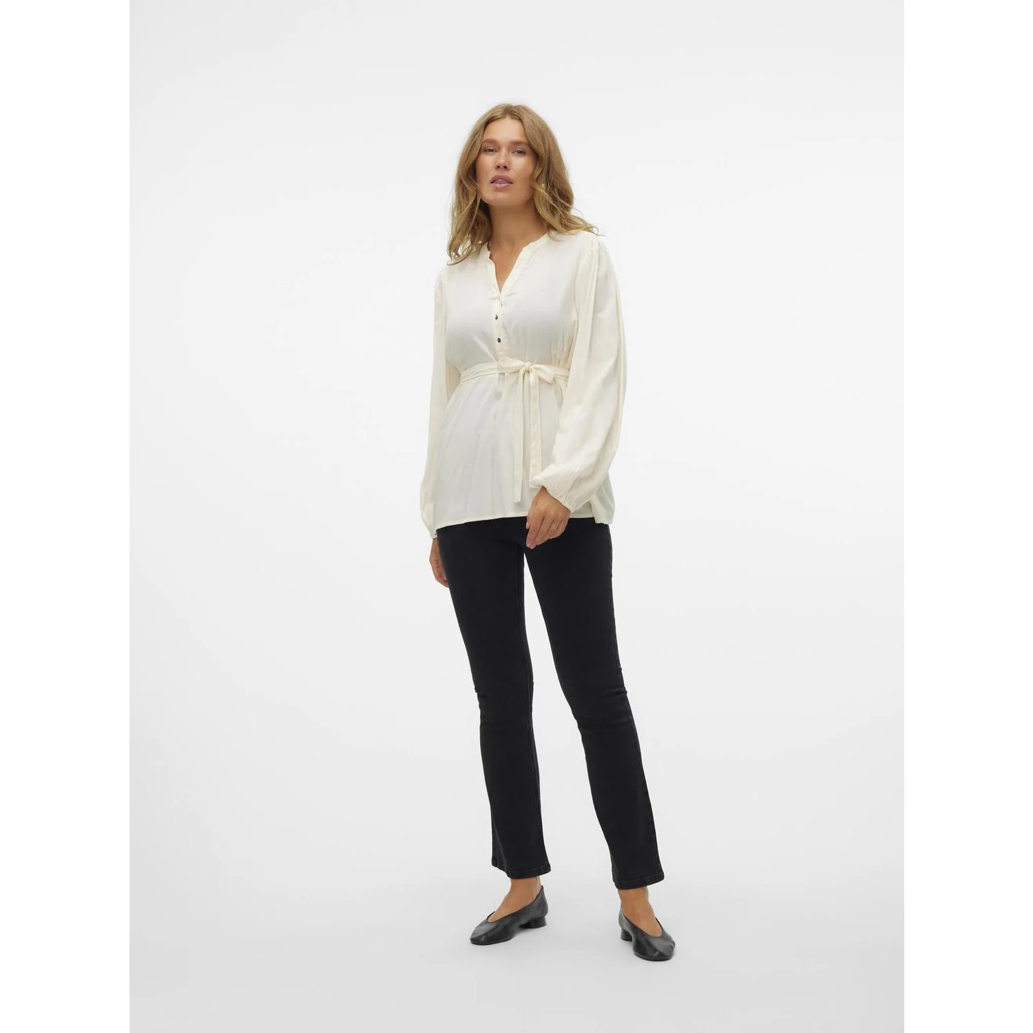 Mama;licious Birch Mlmercy Lia L/S Wo Top 2F Noos - Image 5