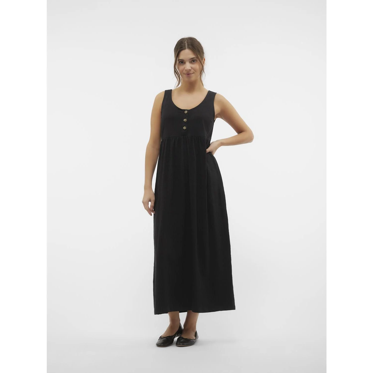 Mama;licious Black Mlevi Lia Sl Jrs Ankle Dress 2F Noos - Image 2