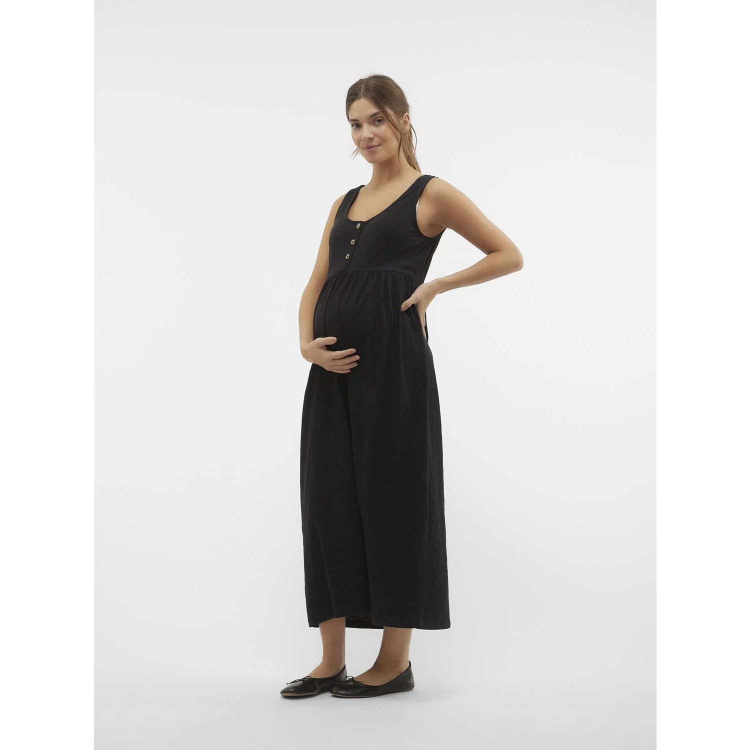 Mama;licious Black Mlevi Lia Sl Jrs Ankle Dress 2F Noos - Image 3