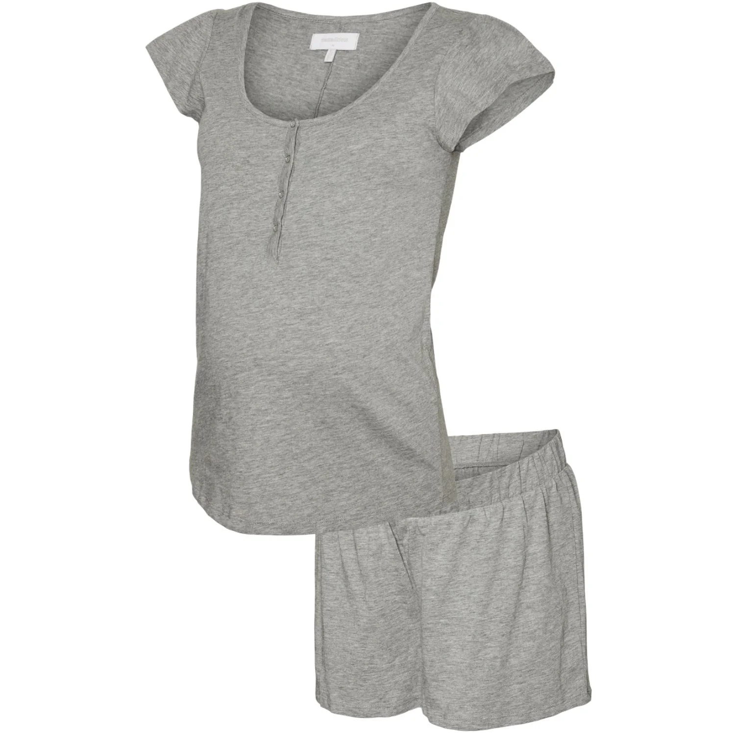 Mama;licious Light Grey Melange Mlmira Lgm Lia Cap Jrs Pyjamas 2F Noos