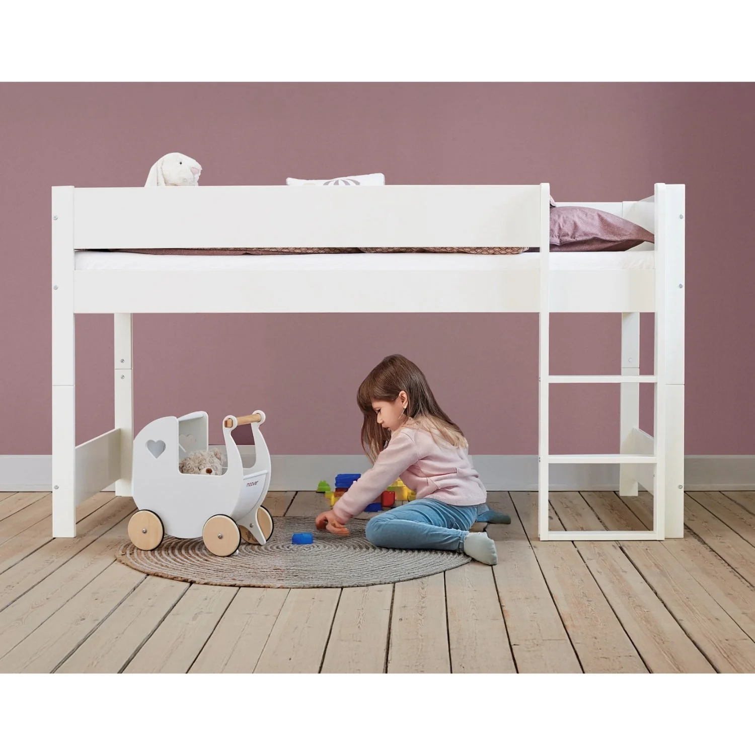 Manis-h White Huxie Halvhøj Bed - 200 Cm - Image 2