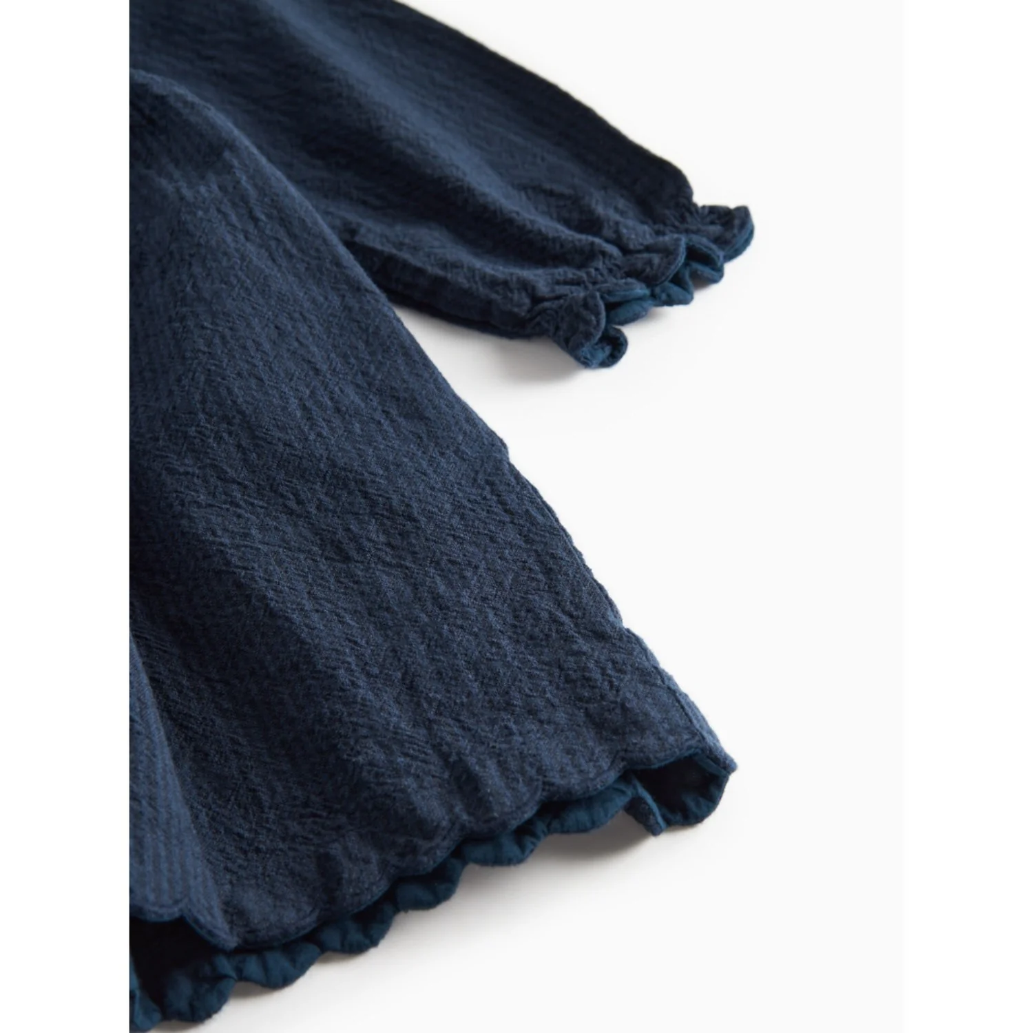 MarMar Chambray Dark Blue Stripe Dagmara Scallop Dress - Image 4