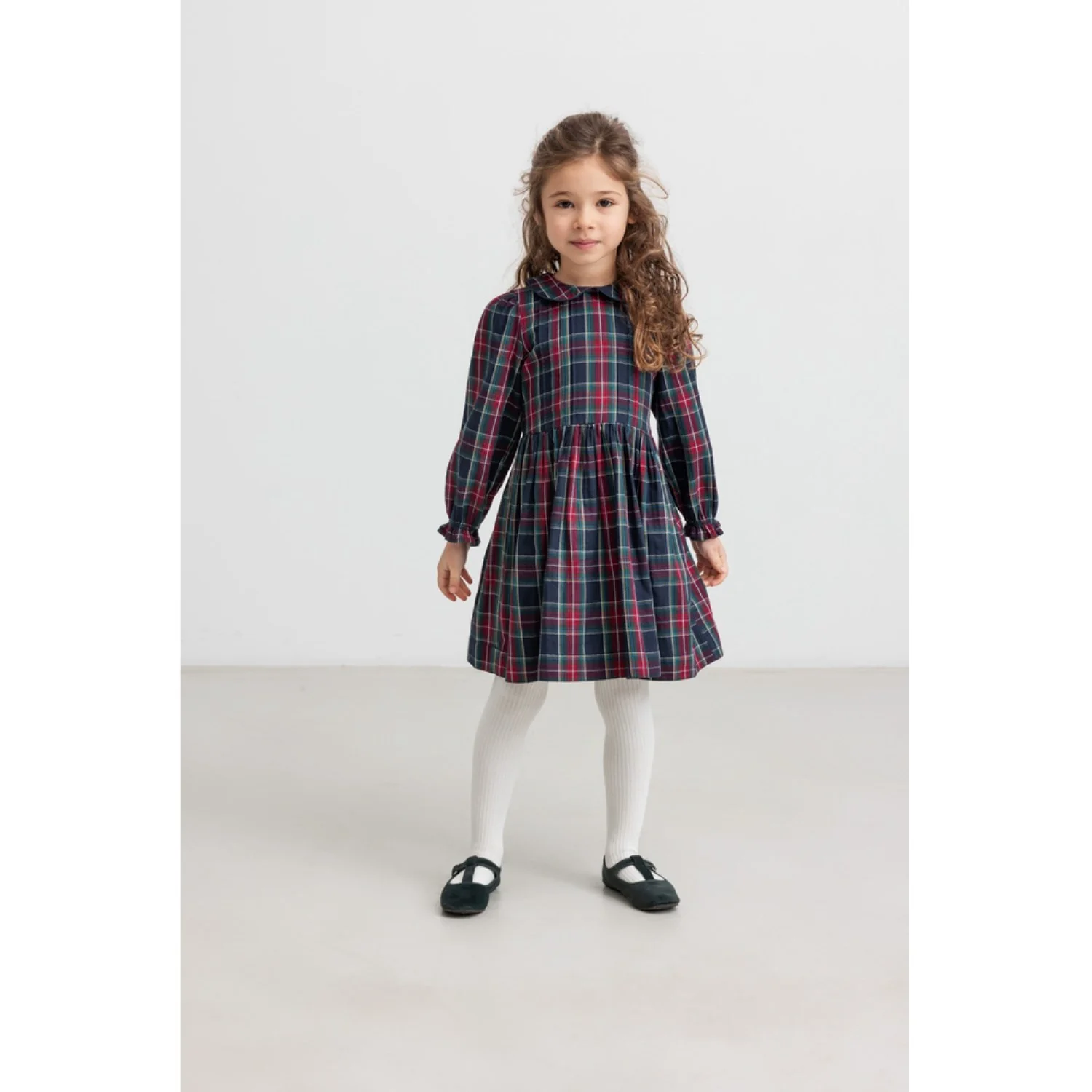 MarMar Check Pilot Navy Check Delice Dress - Image 3