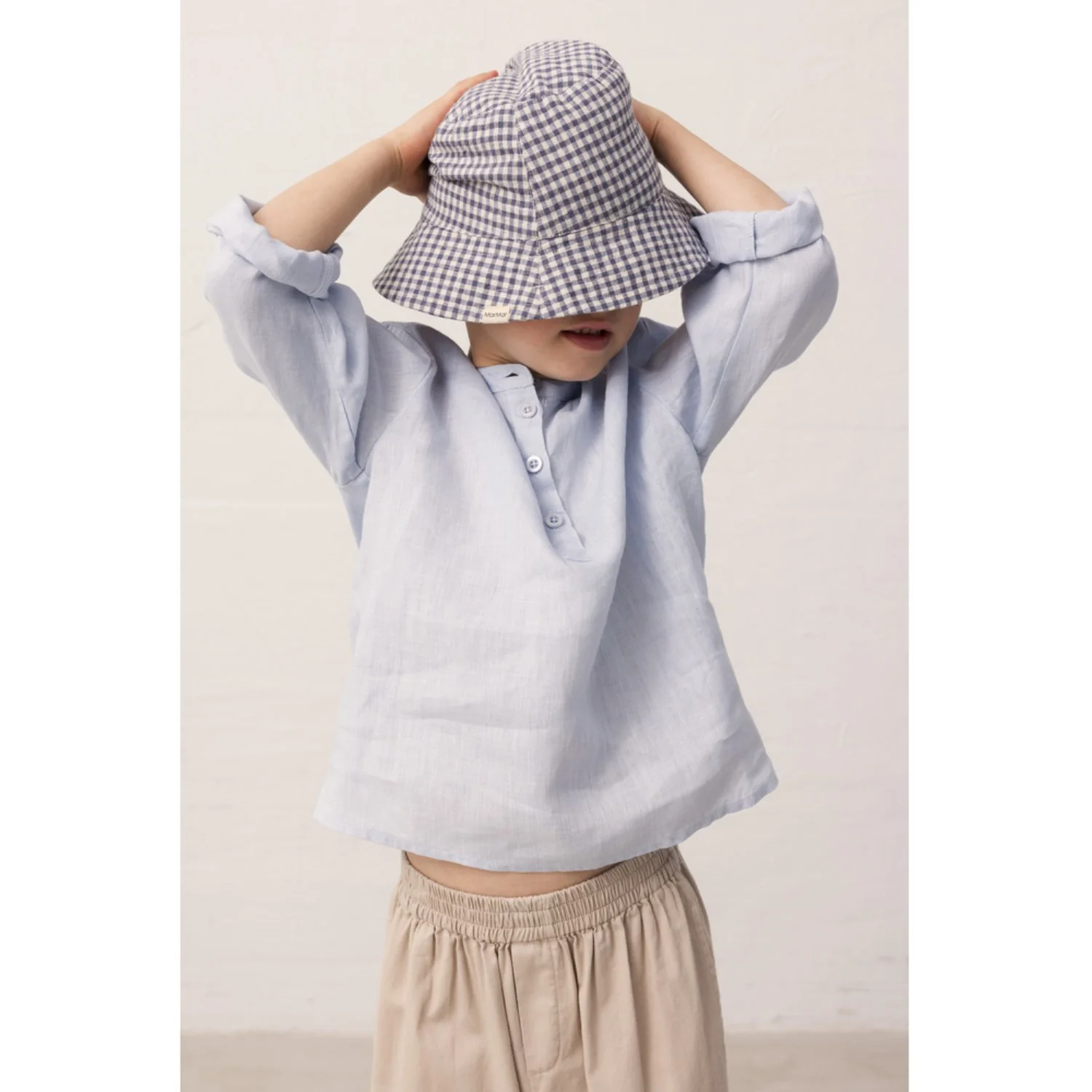 MarMar Cotton Linen Marine Check Arida Hat - Image 3