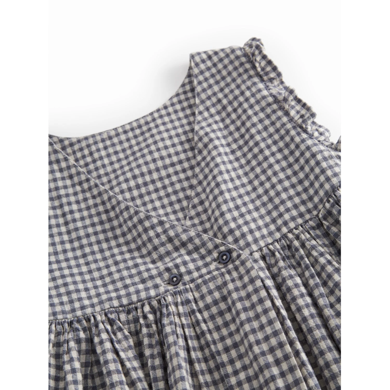 MarMar Cotton Linen Marine Check Darame Dress - Image 4