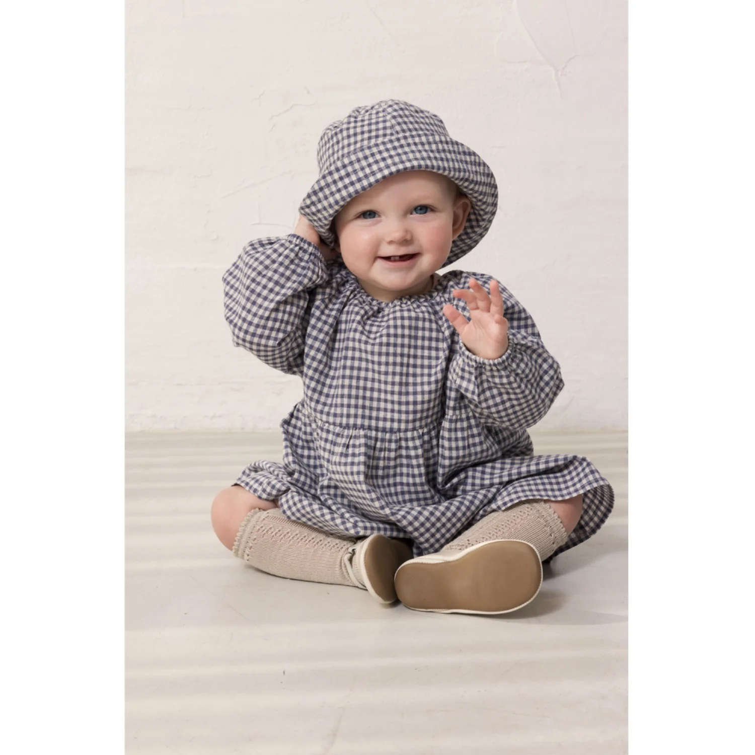 MarMar Cotton Linen Marine Check Dawson B Dress - Image 3