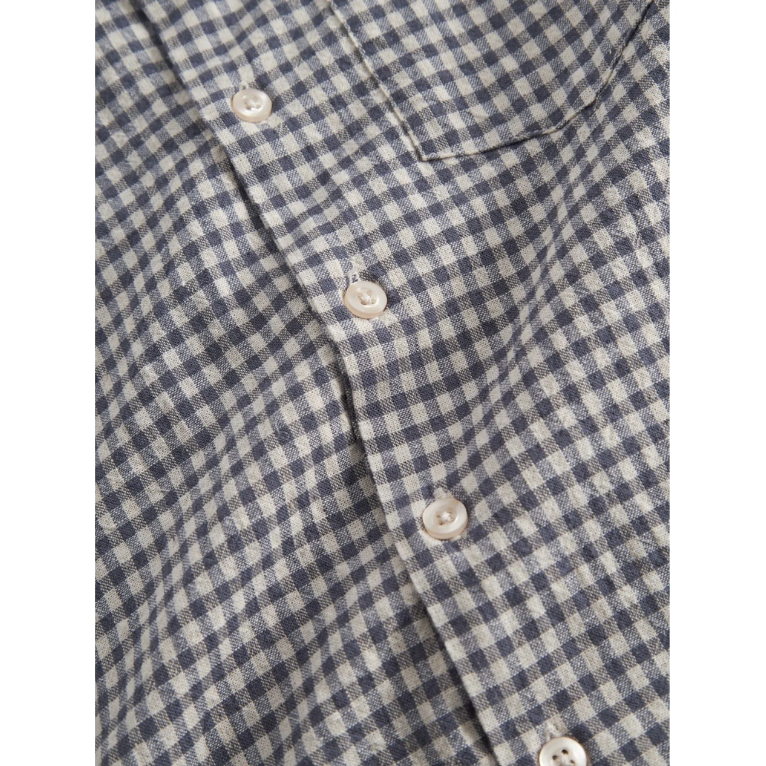 MarMar Cotton Linen Marine Check Tage Shirt - Image 4