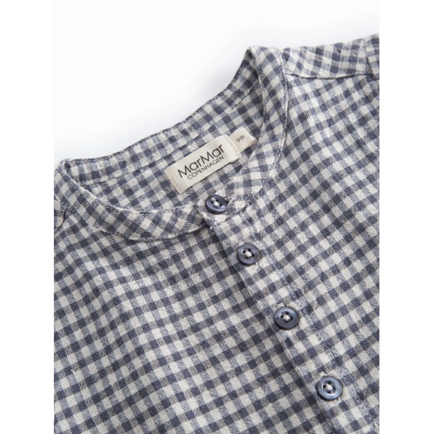 MarMar Cotton Linen Marine Check Totoro Shirt - Image 3