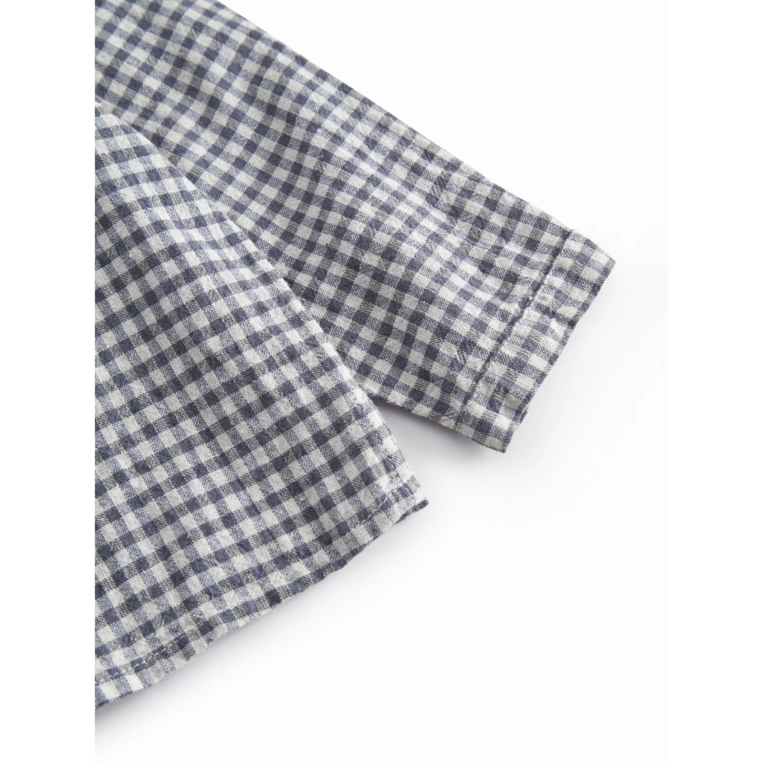 MarMar Cotton Linen Marine Check Totoro Shirt - Image 4