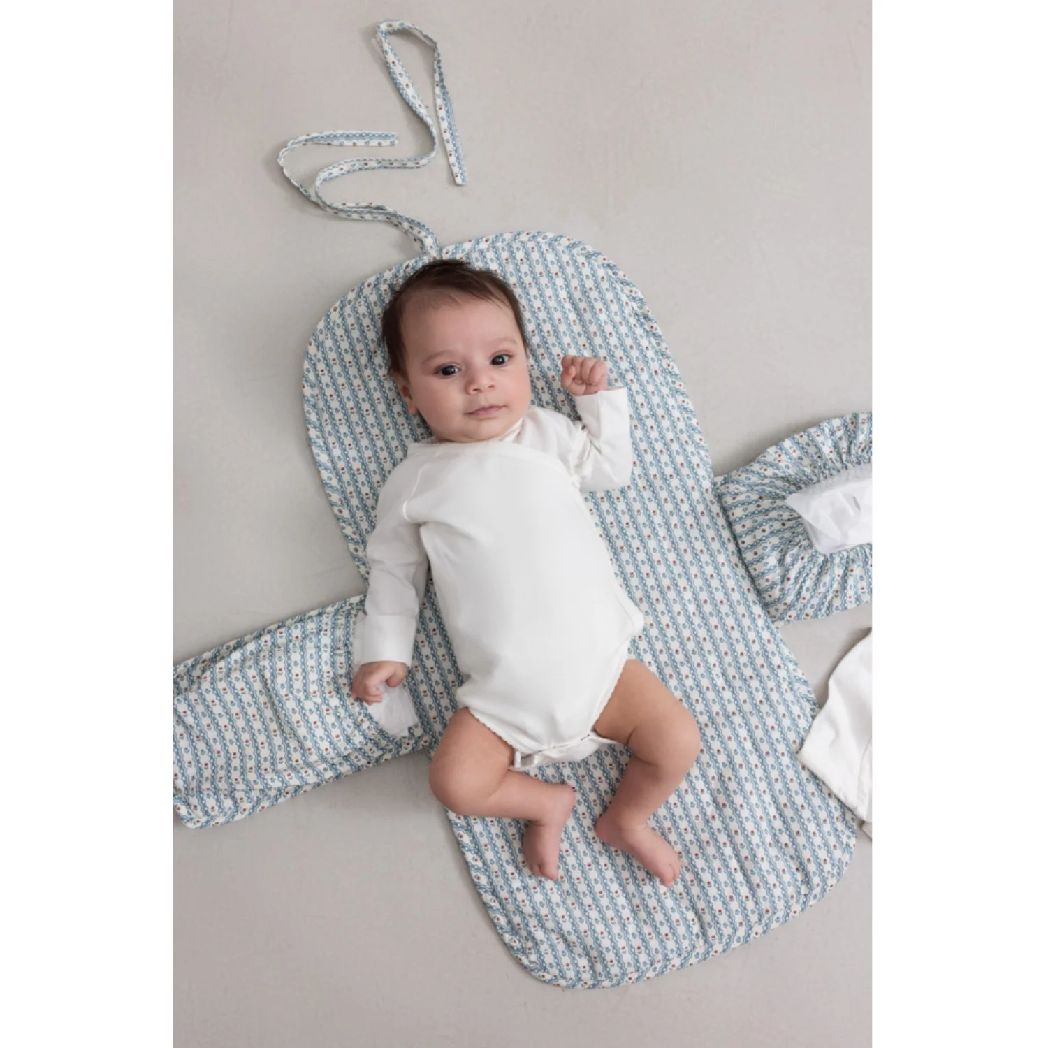 MarMar Cotton Percale Home Floral Stripe Changing Mat - Image 2