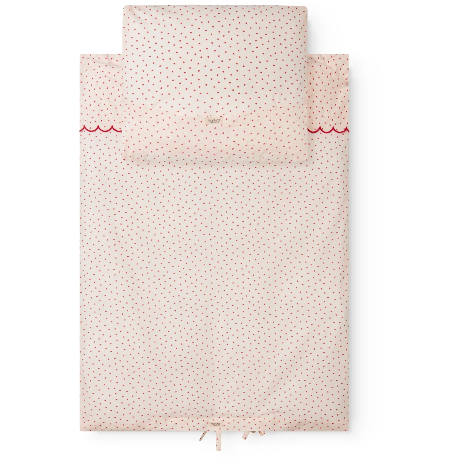 MarMar Crispy Poplin Acc Happy Hearts Bed Linen Scallop Baby
