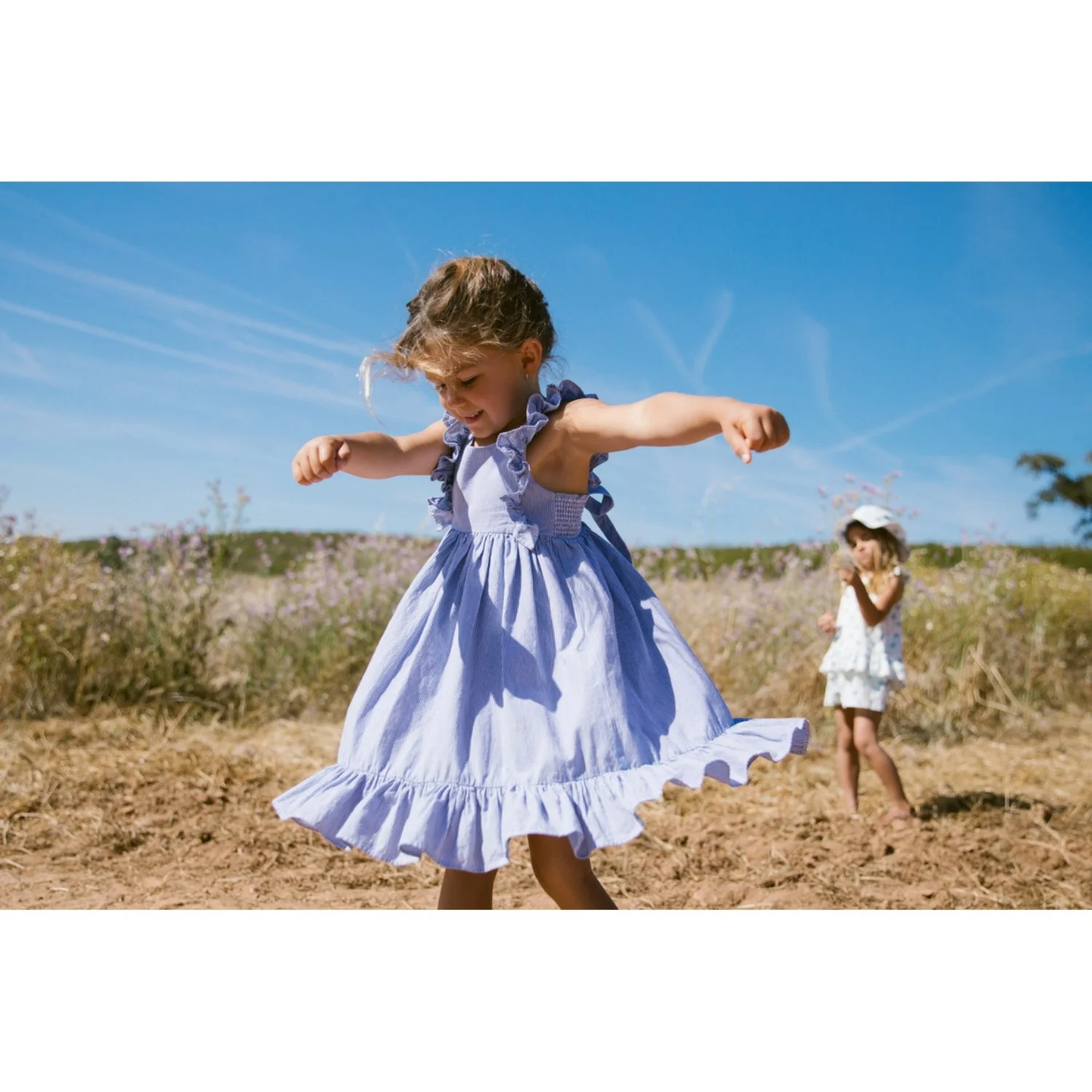 MarMar Fine Cotton Navy Stripe Danita Frill Dress - Image 2