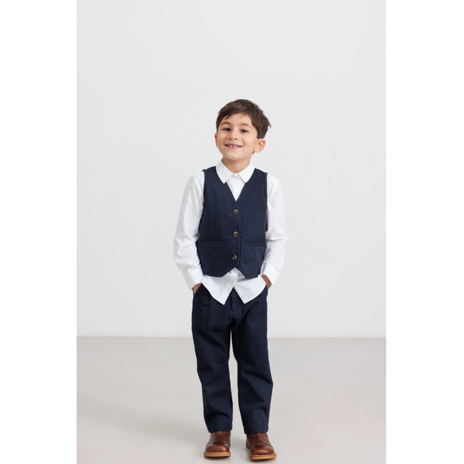 MarMar Herringbone Twill Pilot Navy Piper Pants - Image 2