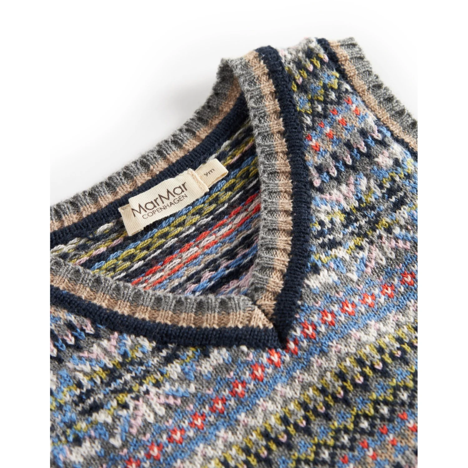 MarMar Light Cotton Wool Fair Isle Fair Isle Taj B Knitted Vest - Image 6