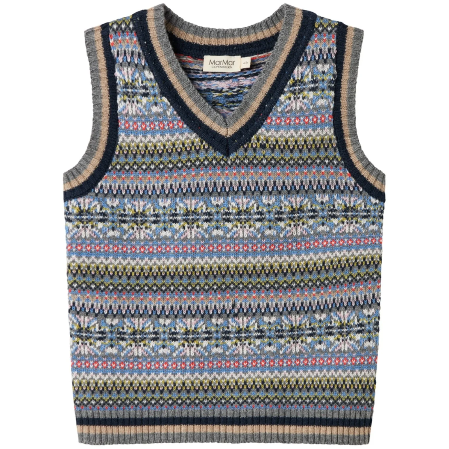 MarMar Light Cotton Wool Fair Isle Fair Isle Taj Knitted Vest