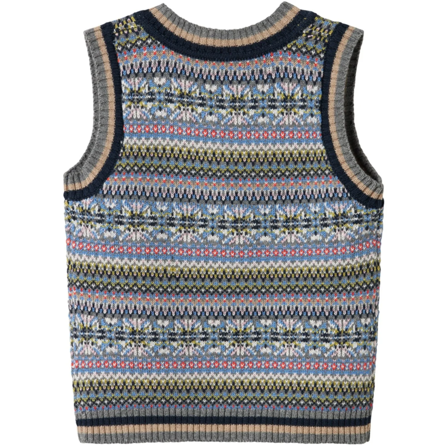 MarMar Light Cotton Wool Fair Isle Fair Isle Taj Knitted Vest - Image 6