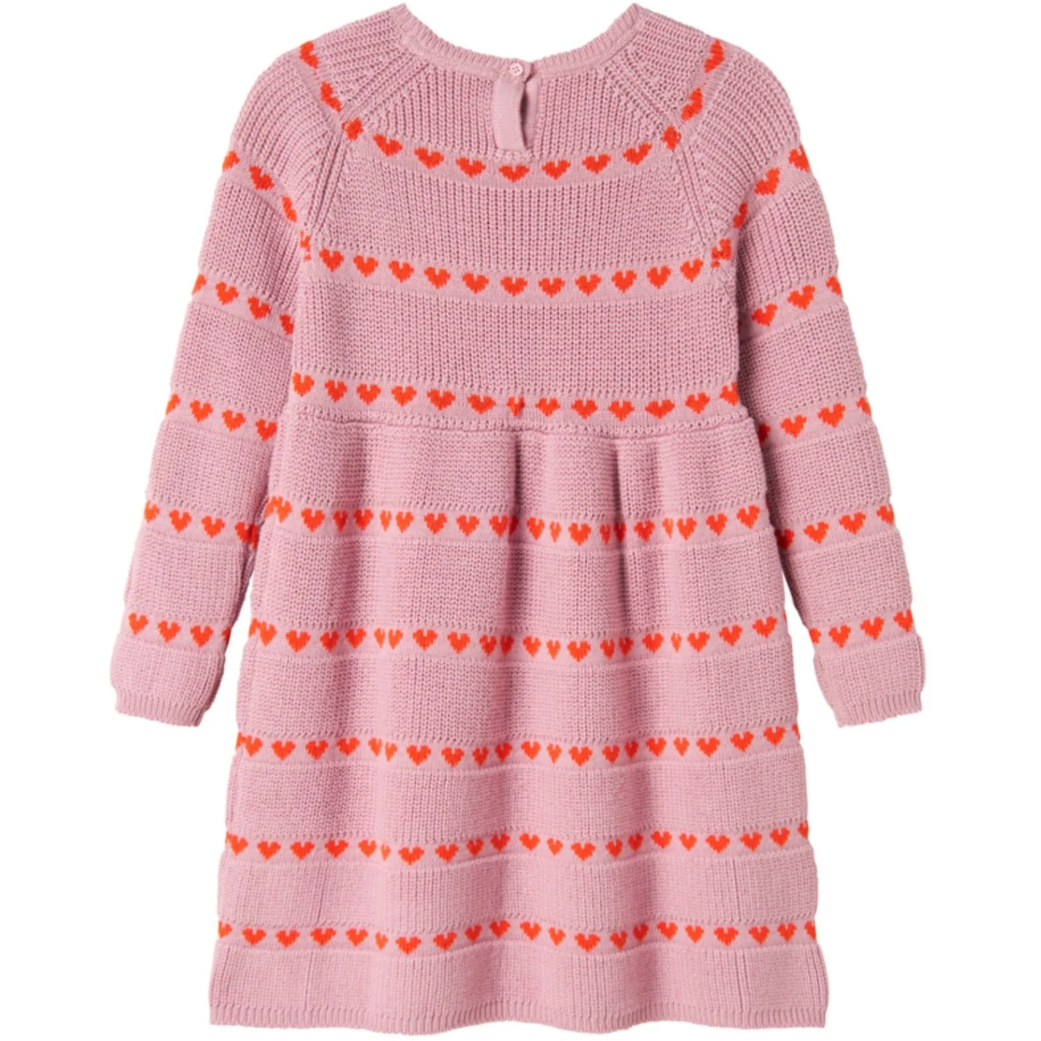 MarMar Light Cotton Wool Pattern Soft Berry Hearts Daso Knit Dress - Image 8