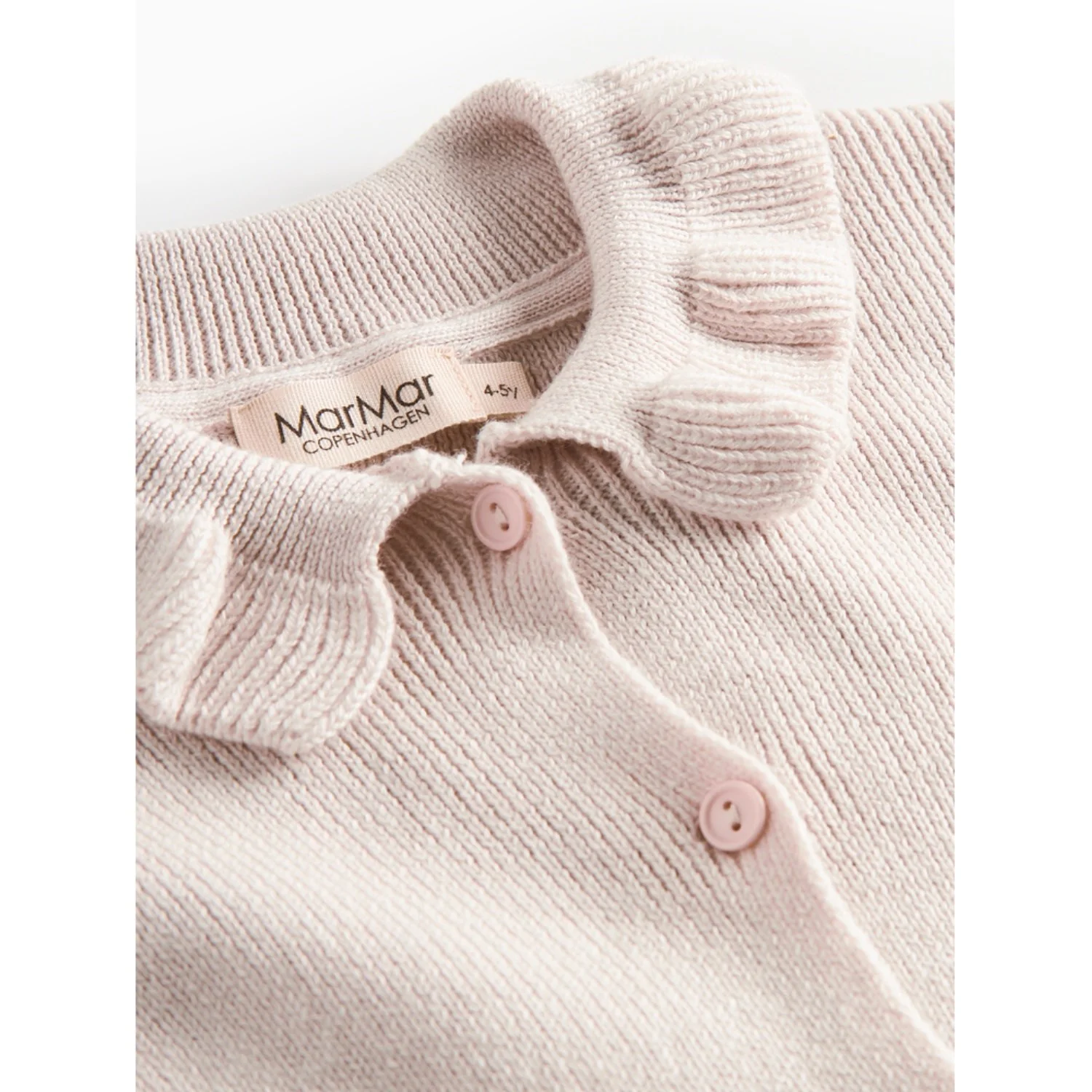 MarMar Light Cotton Wool Rib Vanilla Tilda Knit Cardigan - Image 3