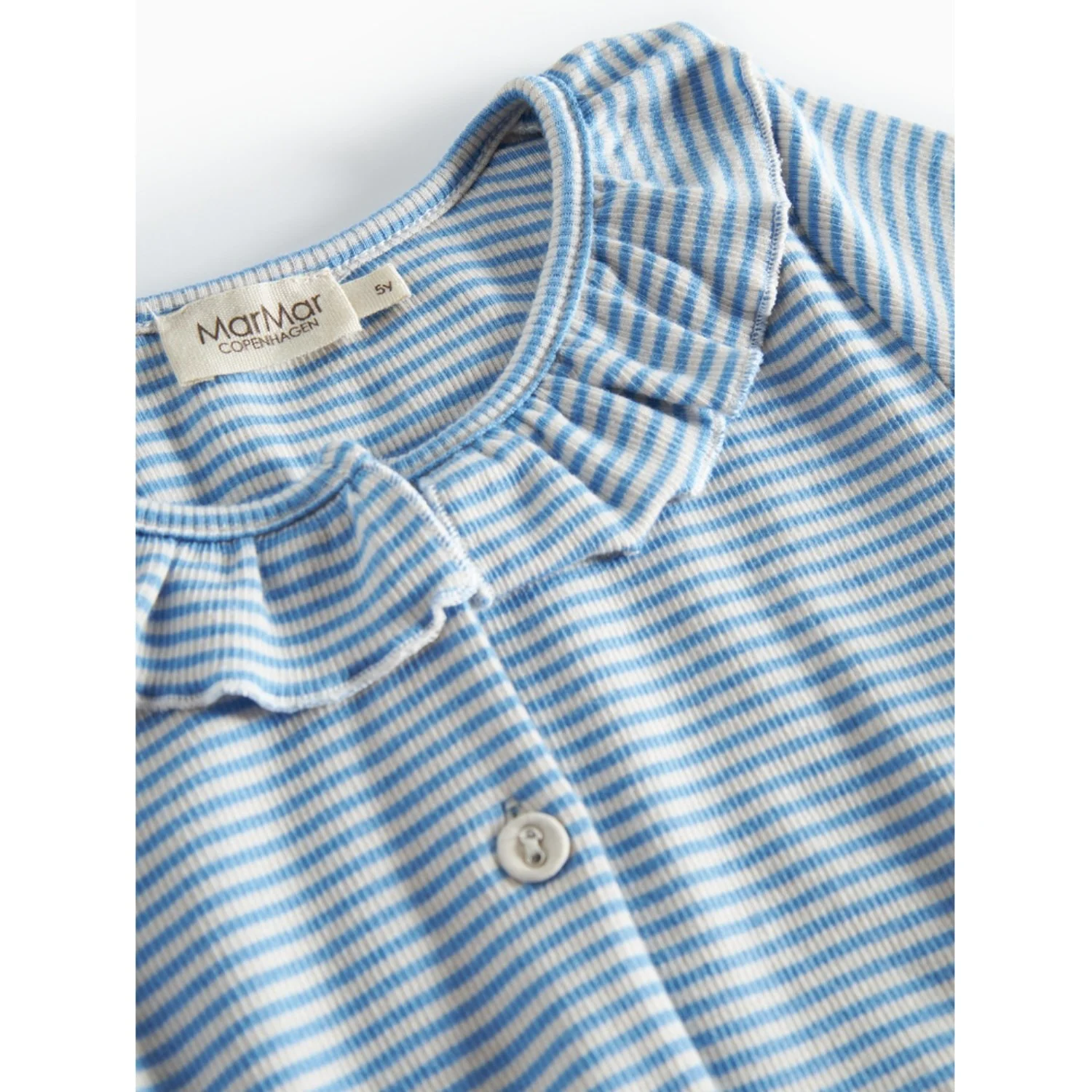 MarMar Modal Fine Rib Blue Stripe Dama LS Dress - Image 2