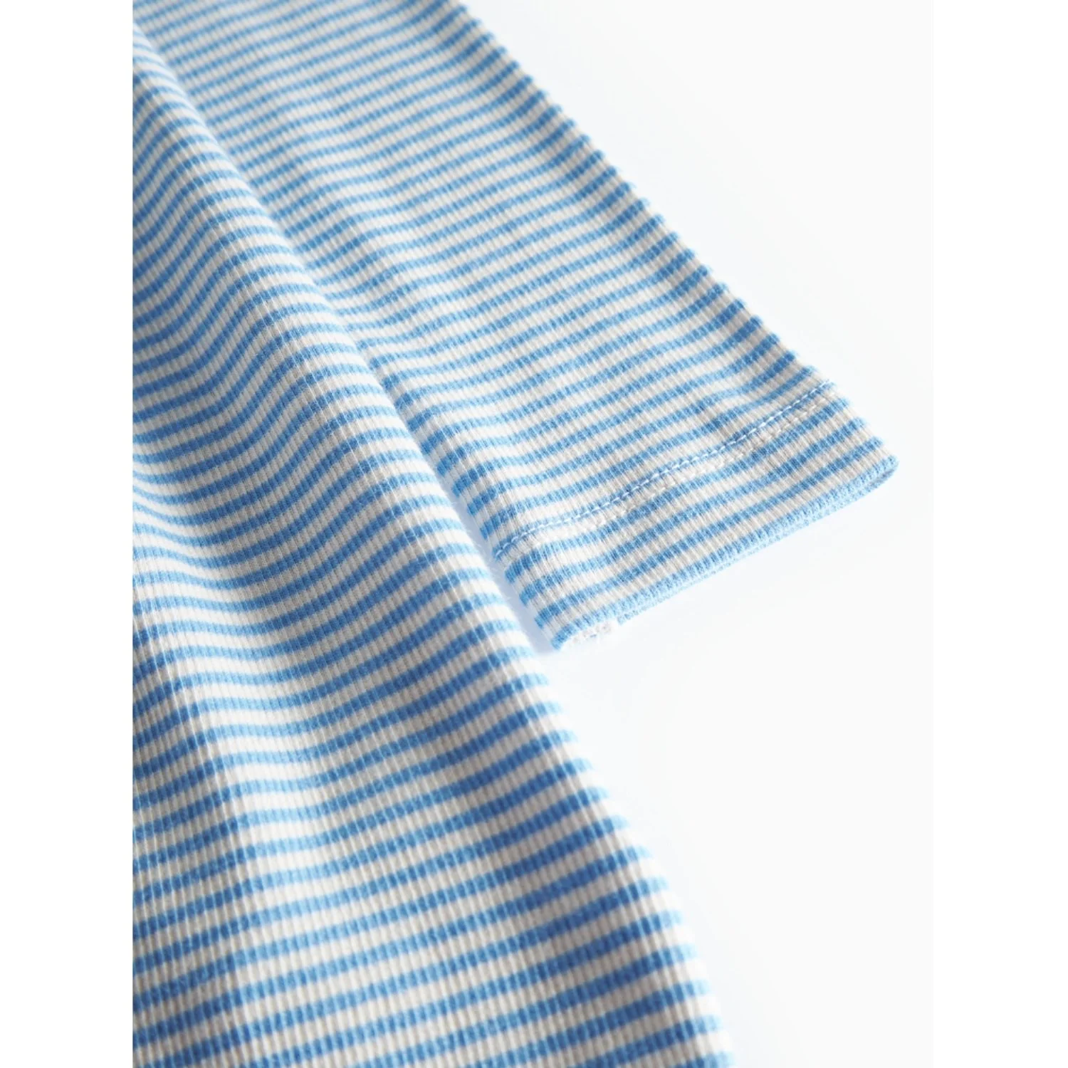 MarMar Modal Fine Rib Blue Stripe Dama LS Dress - Image 3