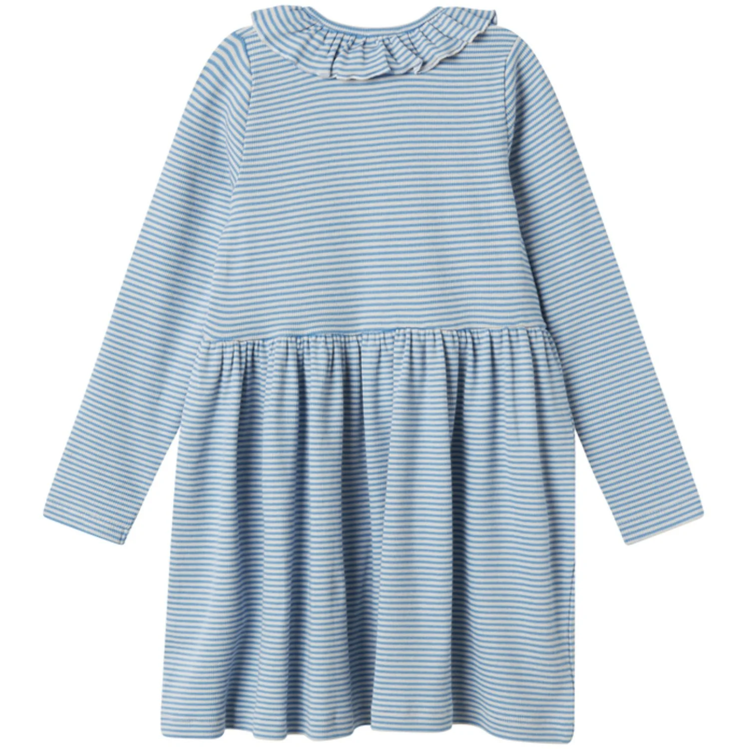 MarMar Modal Fine Rib Blue Stripe Dama LS Dress - Image 4