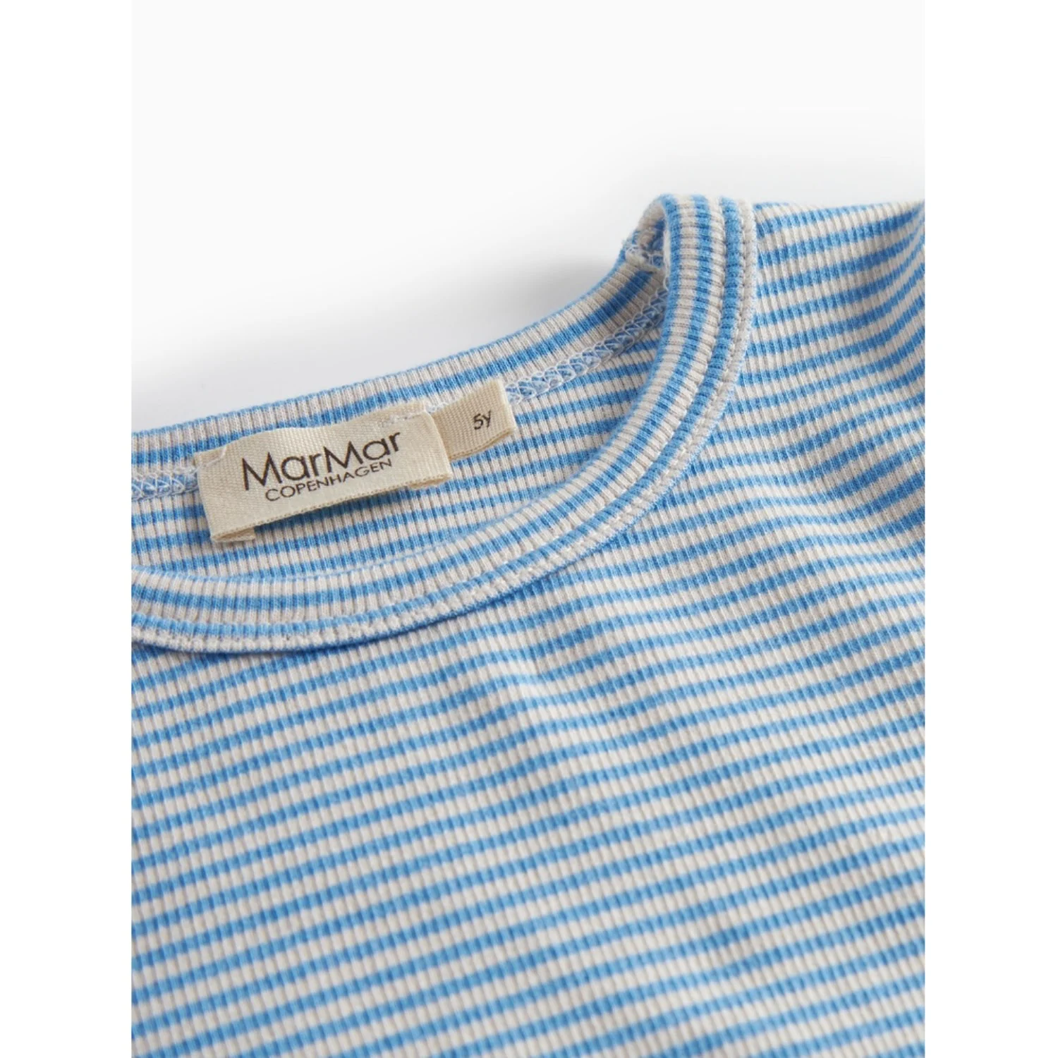 MarMar Modal Fine Rib Blue Stripe Tani Blouse - Image 8