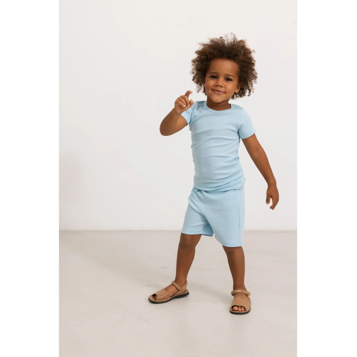 MarMar Modal Fine Rib Heavenly Blue Paulo Shorts - Image 4