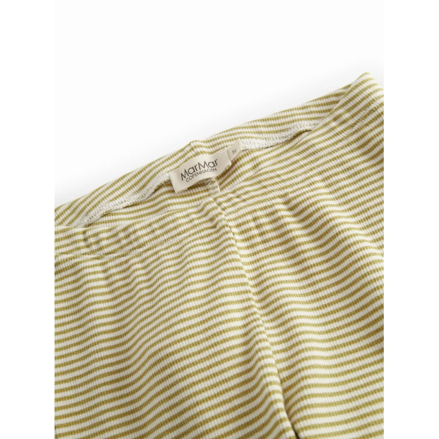 MarMar Modal Fine Rib Olive Stripe Leggings - Image 2