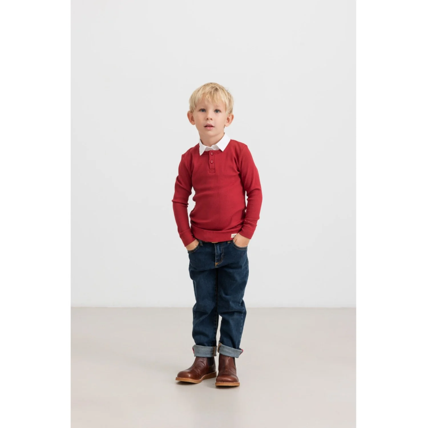 MarMar Modal Hibiscus Red Tee LS - Image 2