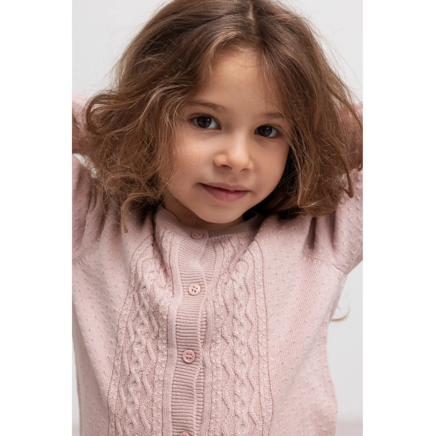 MarMar Modal Mix Cable Faded Rose Totti Knit Cardigan - Image 5