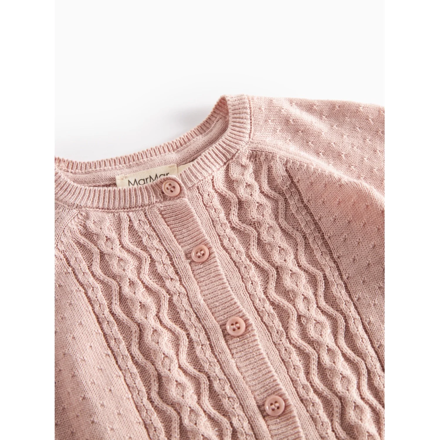 MarMar Modal Mix Cable Faded Rose Totti Knit Cardigan - Image 8