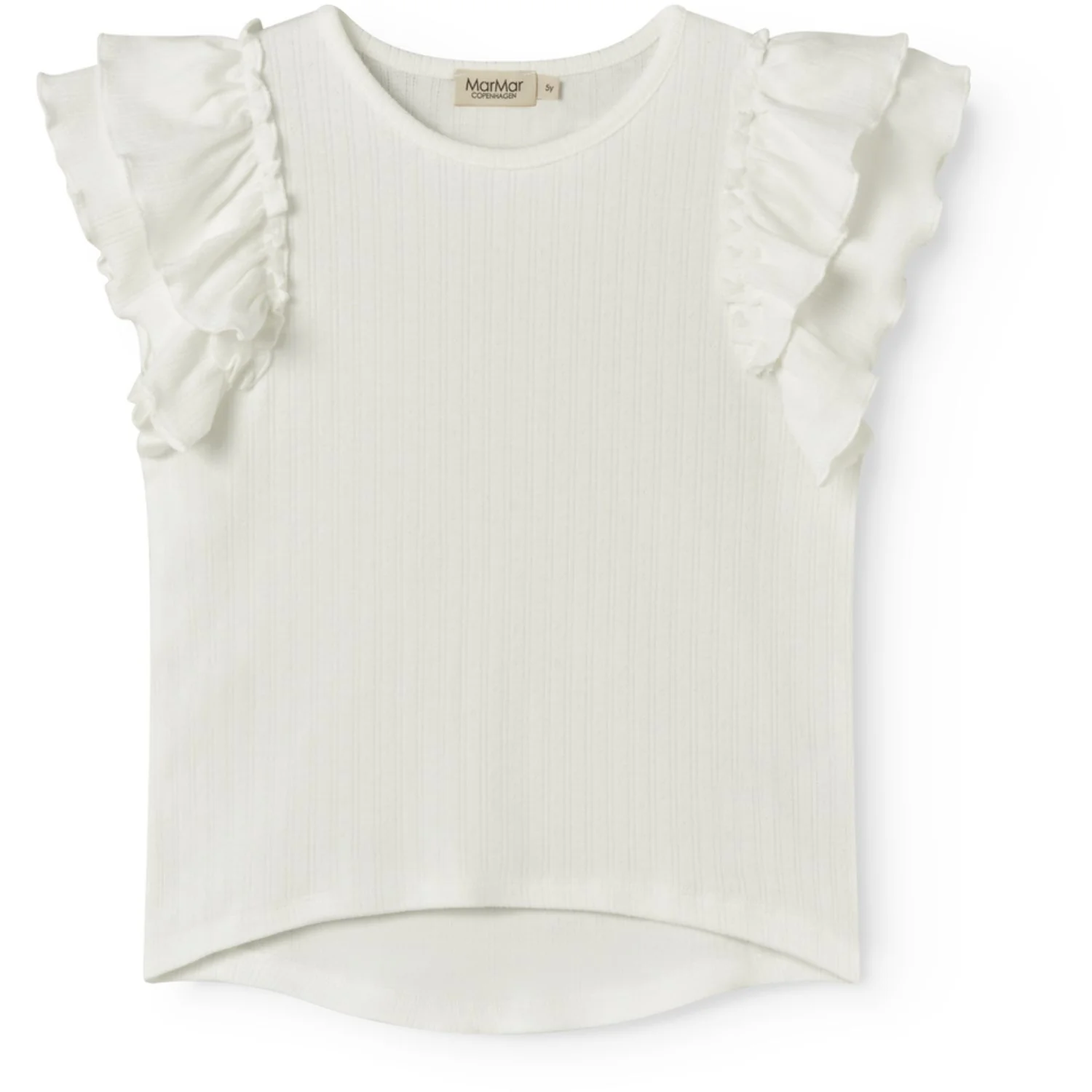 MarMar Modal Pointelle Gentle White Tavora Frill T-shirt