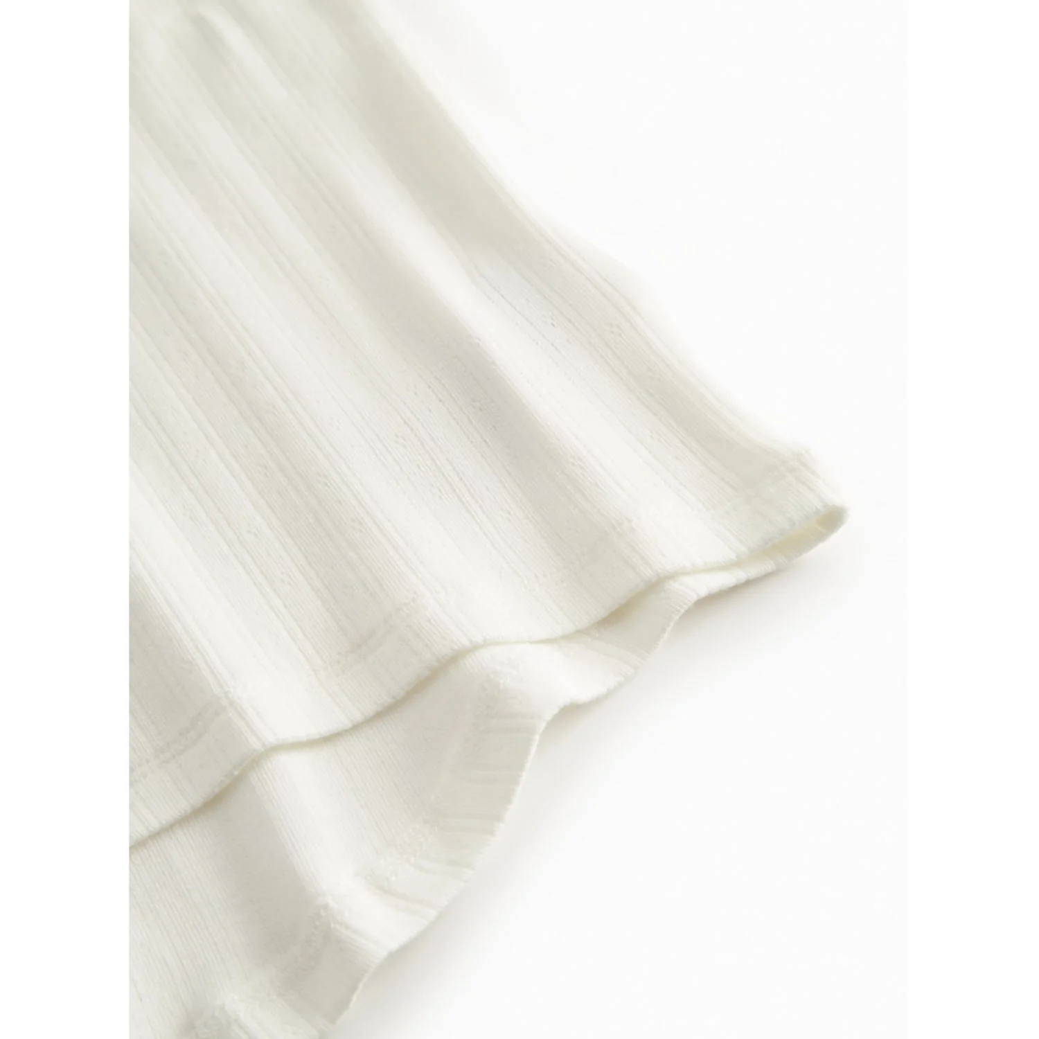 MarMar Modal Pointelle Gentle White Tavora Frill T-shirt - Image 4