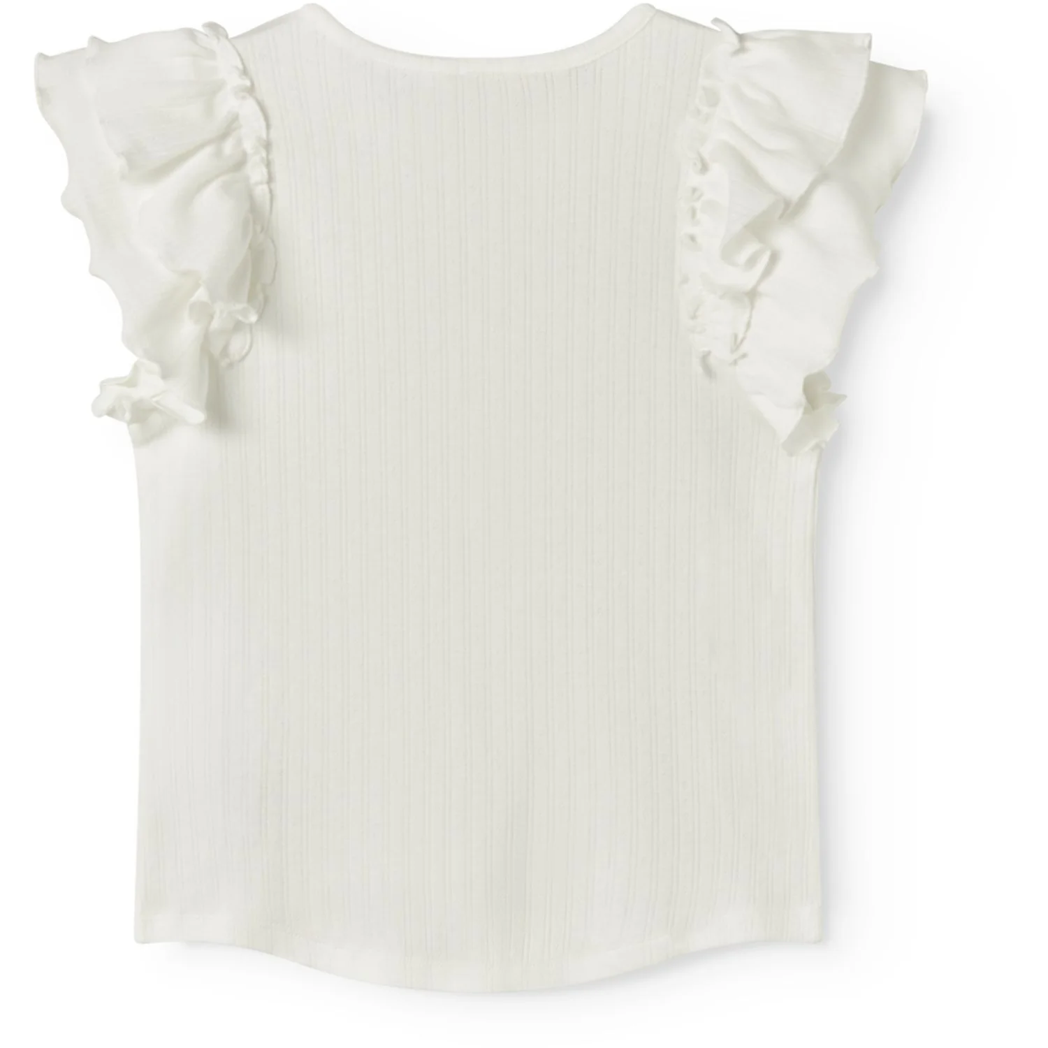 MarMar Modal Pointelle Gentle White Tavora Frill T-shirt - Image 5