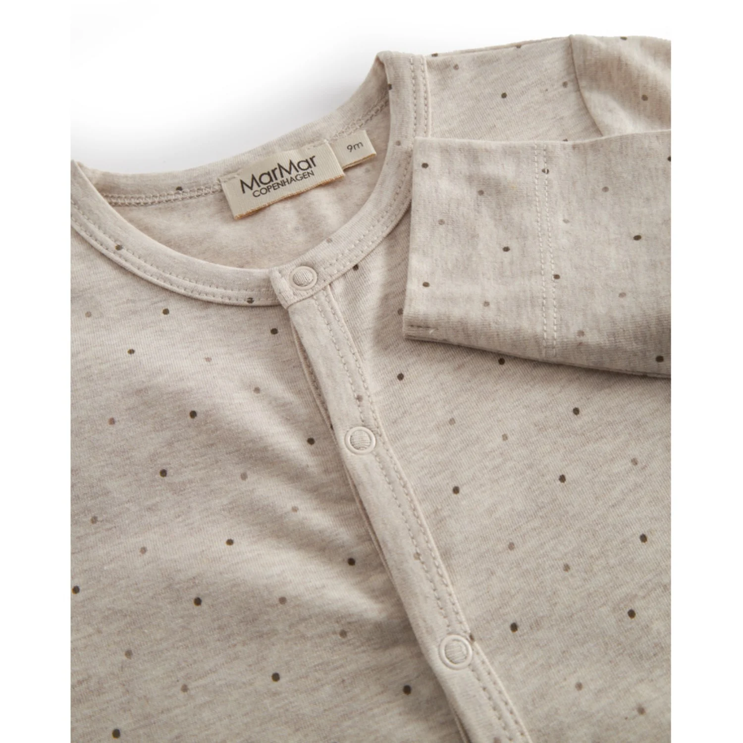 MarMar Modal Smooth Print Beige Mel Dot Ruka Onesie - Image 2