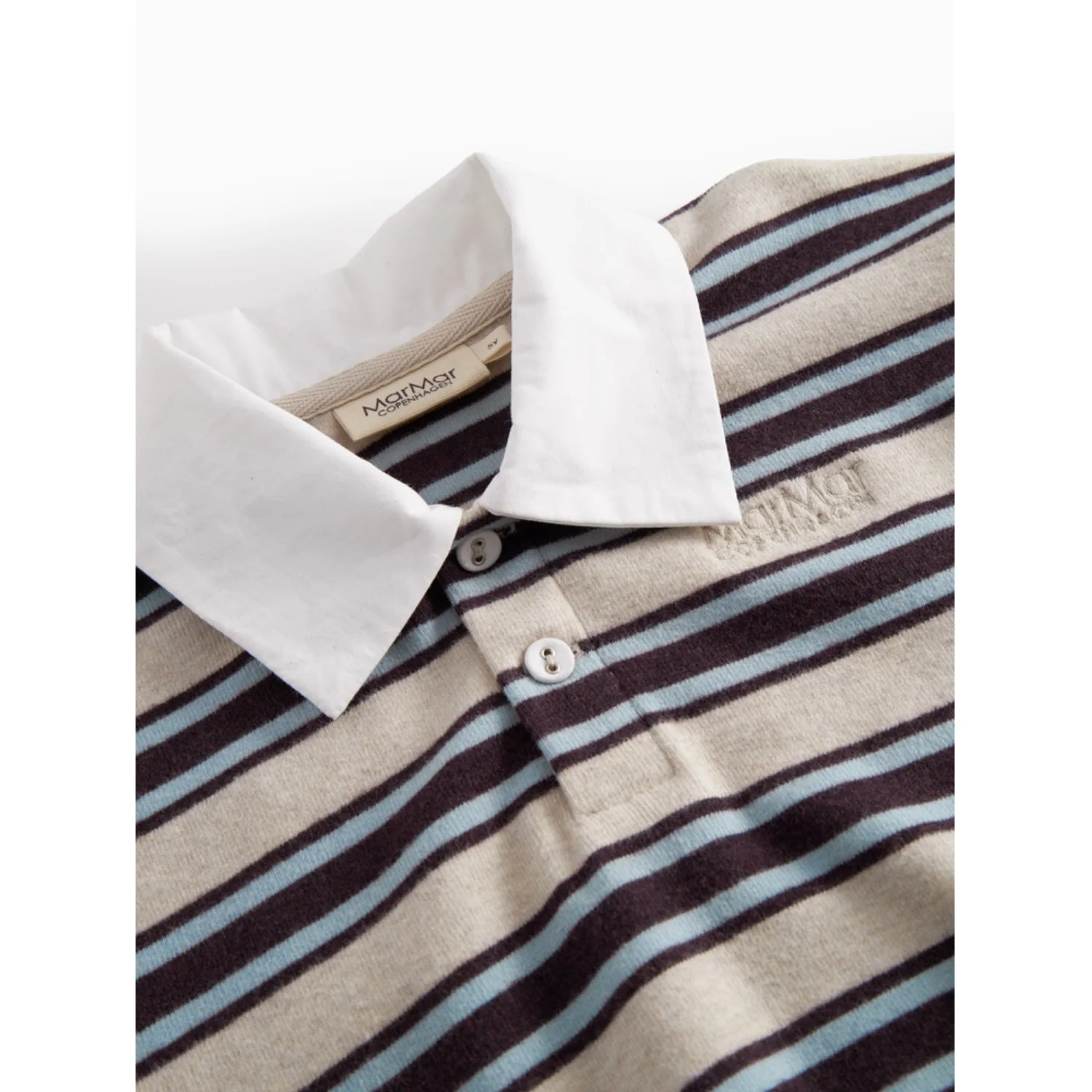 MarMar Modal Sweat College Stripe Thanos Polo Blouse - Image 3