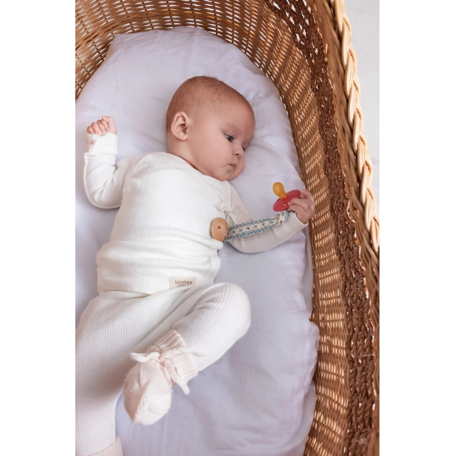 MarMar New Born Modal Pointelle Gentle White Piva Pants - Image 3